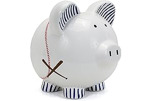 My First Ceramic Baseball Piggy Bank for Boys