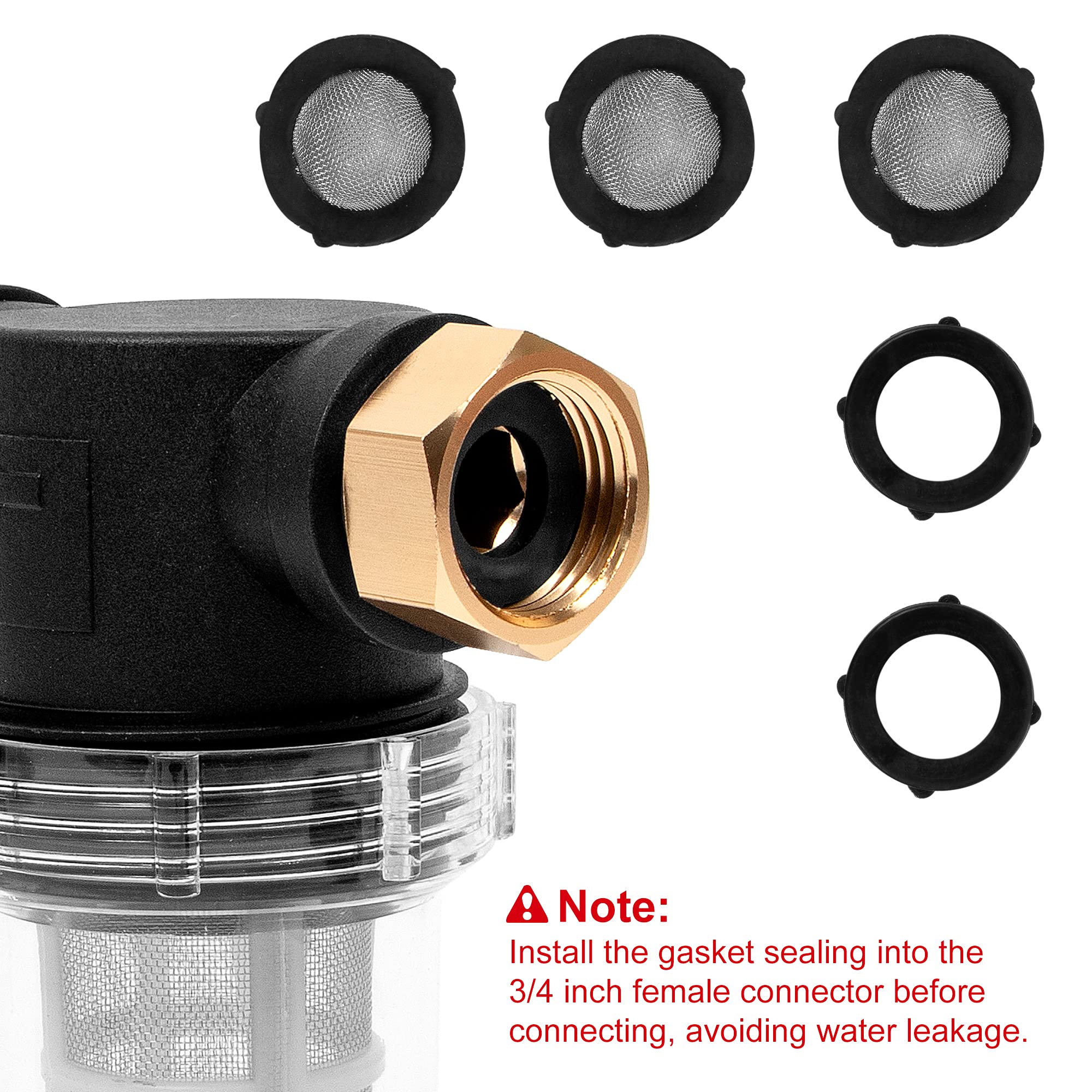 BEETRO Filtro de manguera de jardín para lavadora a presión de entrada de agua, accesorio de filtro de sedimento, con malla de 100 y 40 pantallas de malla, 3 juegos