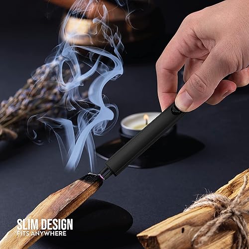 Miniatura 5 de Avalanche Encendedor de arco delgado de alcance extra eléctrico  Encendedor recargable sin combustible con USB para uso en interiores y exteriores