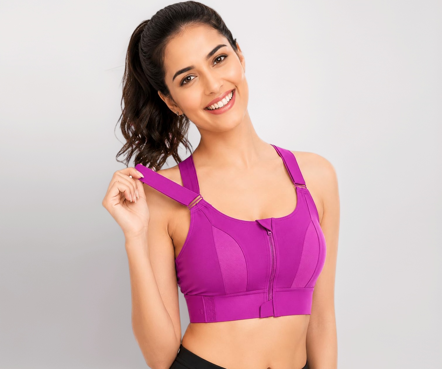 Fabluk Women Polyester Spandex High Impact Sports Bra - Image 1