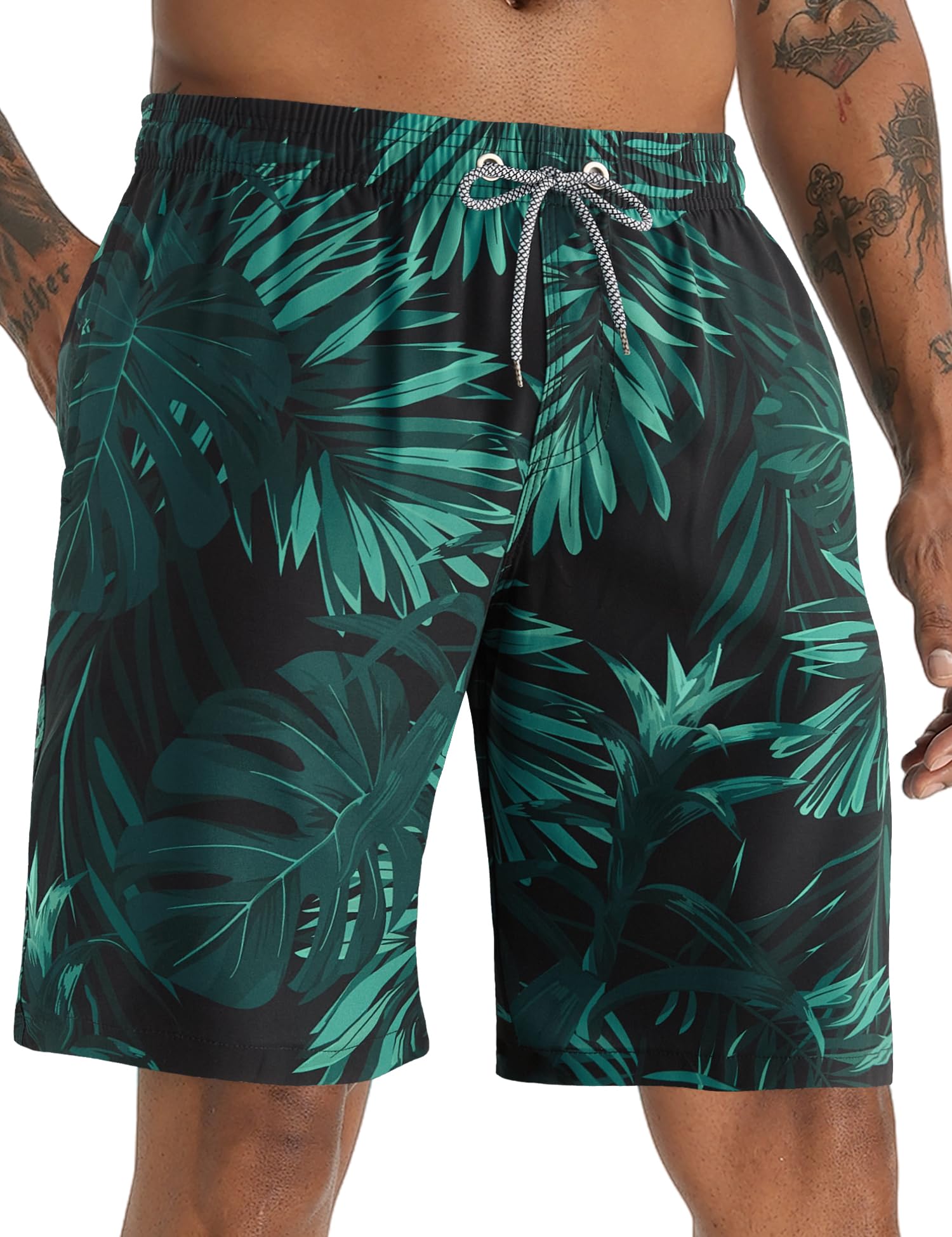 APTRO Herren Badehose Lang Badeshorts Schnelltrocknend Boardshorts Freizeit Short mit Innenslip