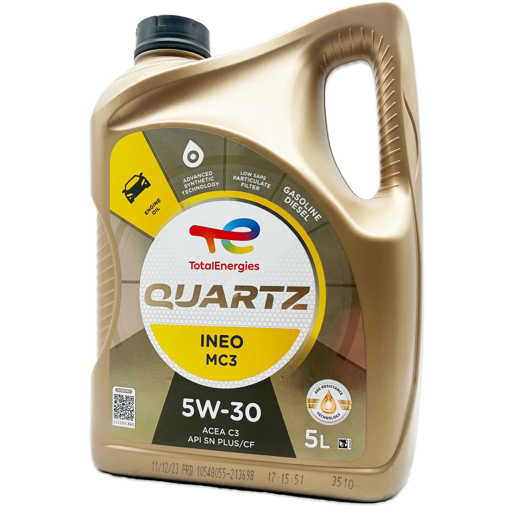 2pz olio lubrificante total ineo quartz mc3 5w-30 5 litri