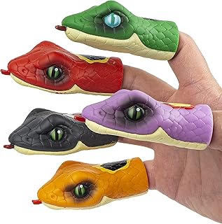 AQKILOÂ® Snake Finger Puppet Set, Animals Puppet Show Theater Props, Novelty Toys Weird Stuff Gifts, 5Pcs