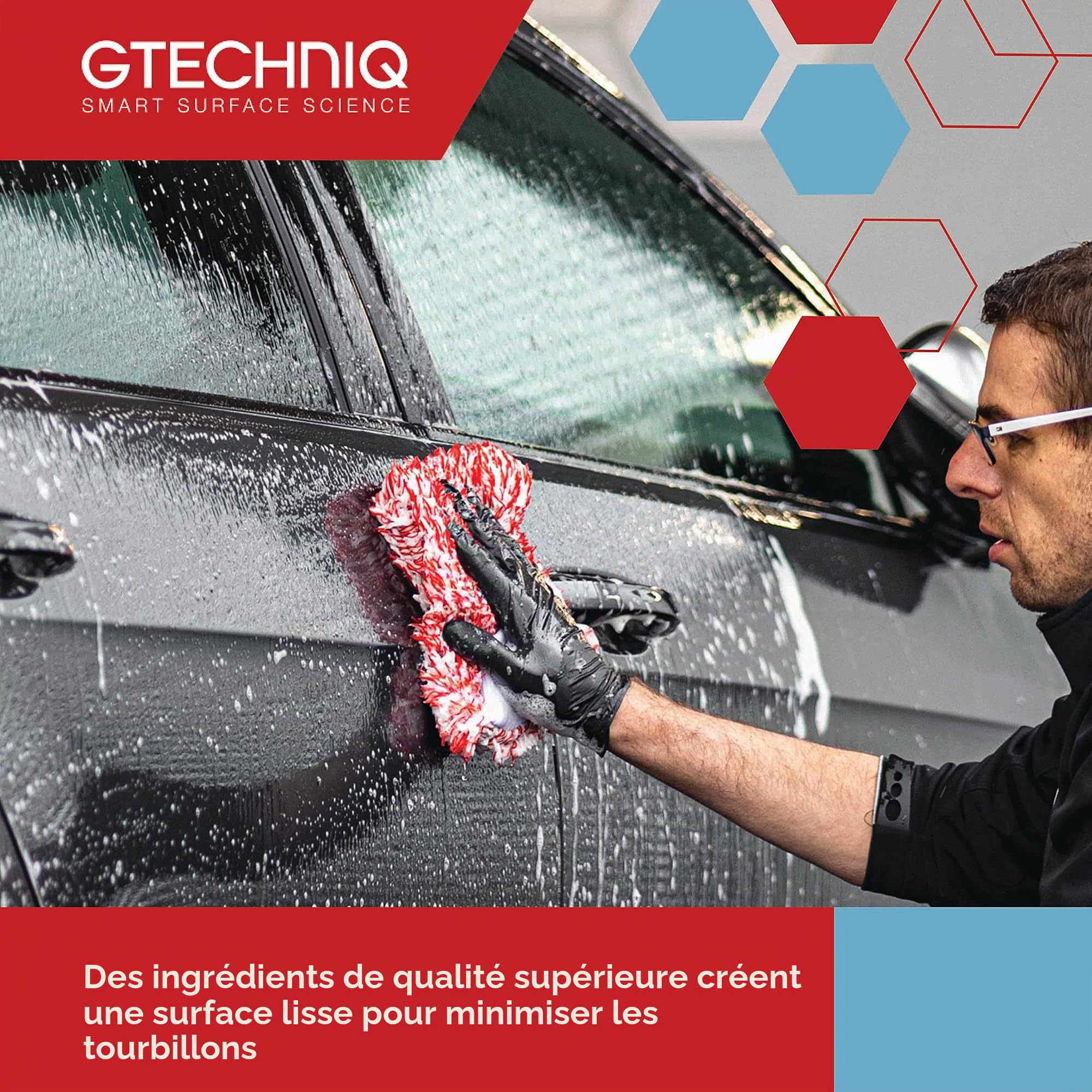 Gtechniq Gwash Shampoing carrosserie 1000ml - Shampooing pH neutre, Haute teneur en argents moussants, élimine la saleté avec facilité, pour un lavage facile et une finition brillante impeccable