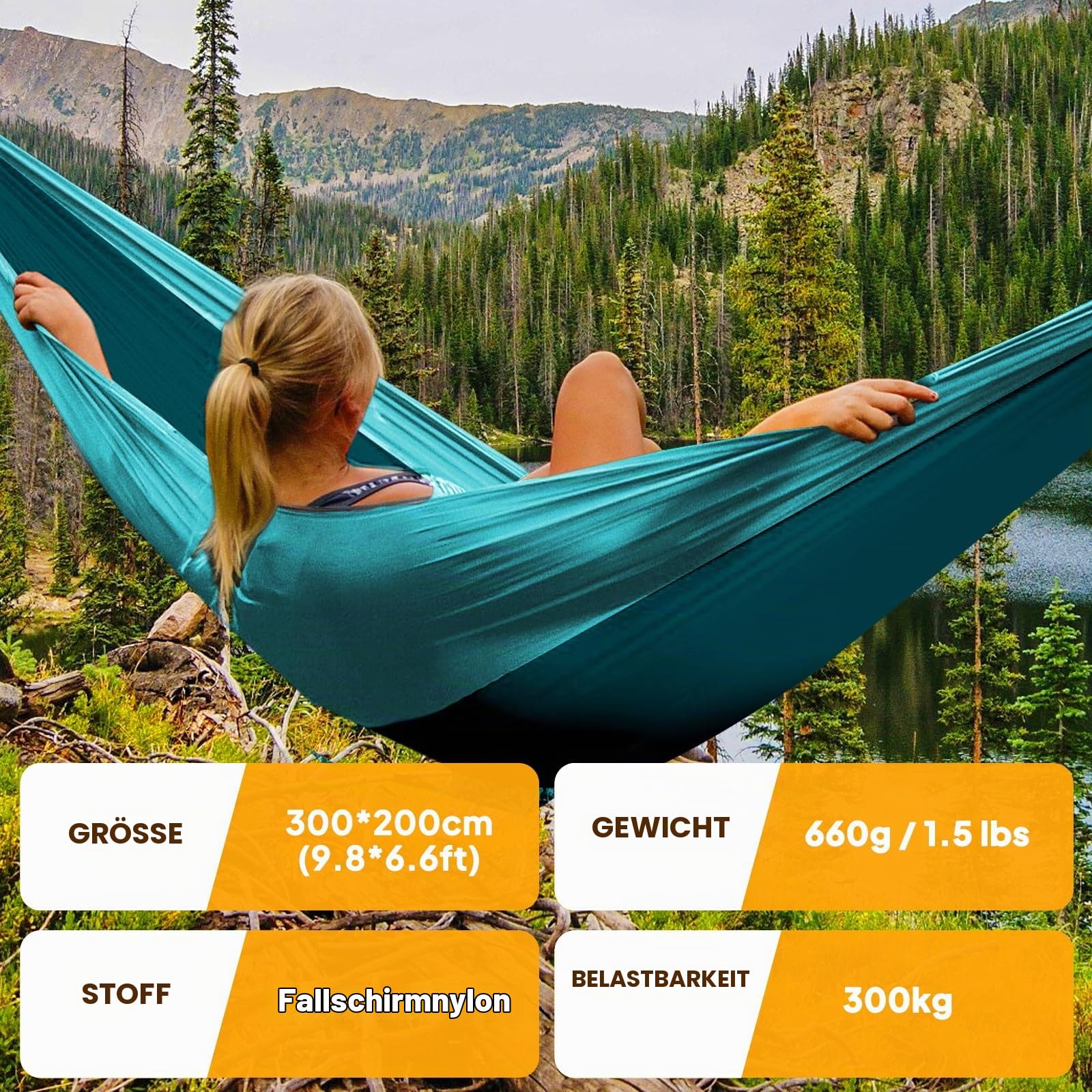 naturefun hängematte Camping Outdoor bis 300 kg Belastbar 300 x 200 cm holiday-national-ice-cream-day-2026 Ein Helm für alles: Farbe:Meise Orange