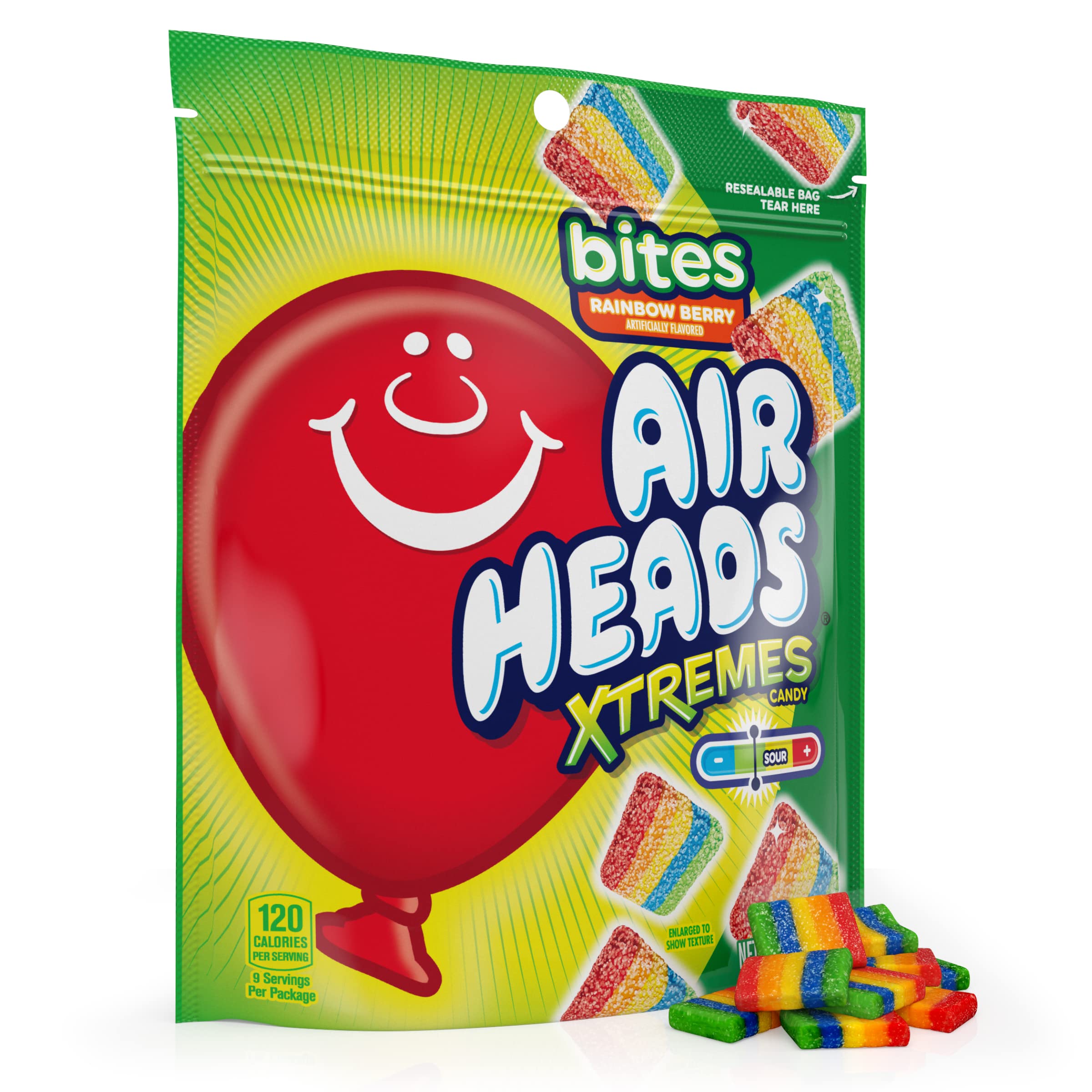 Van Melle AirHeads Xtremes Bites Rainbow Berry, 9 oz