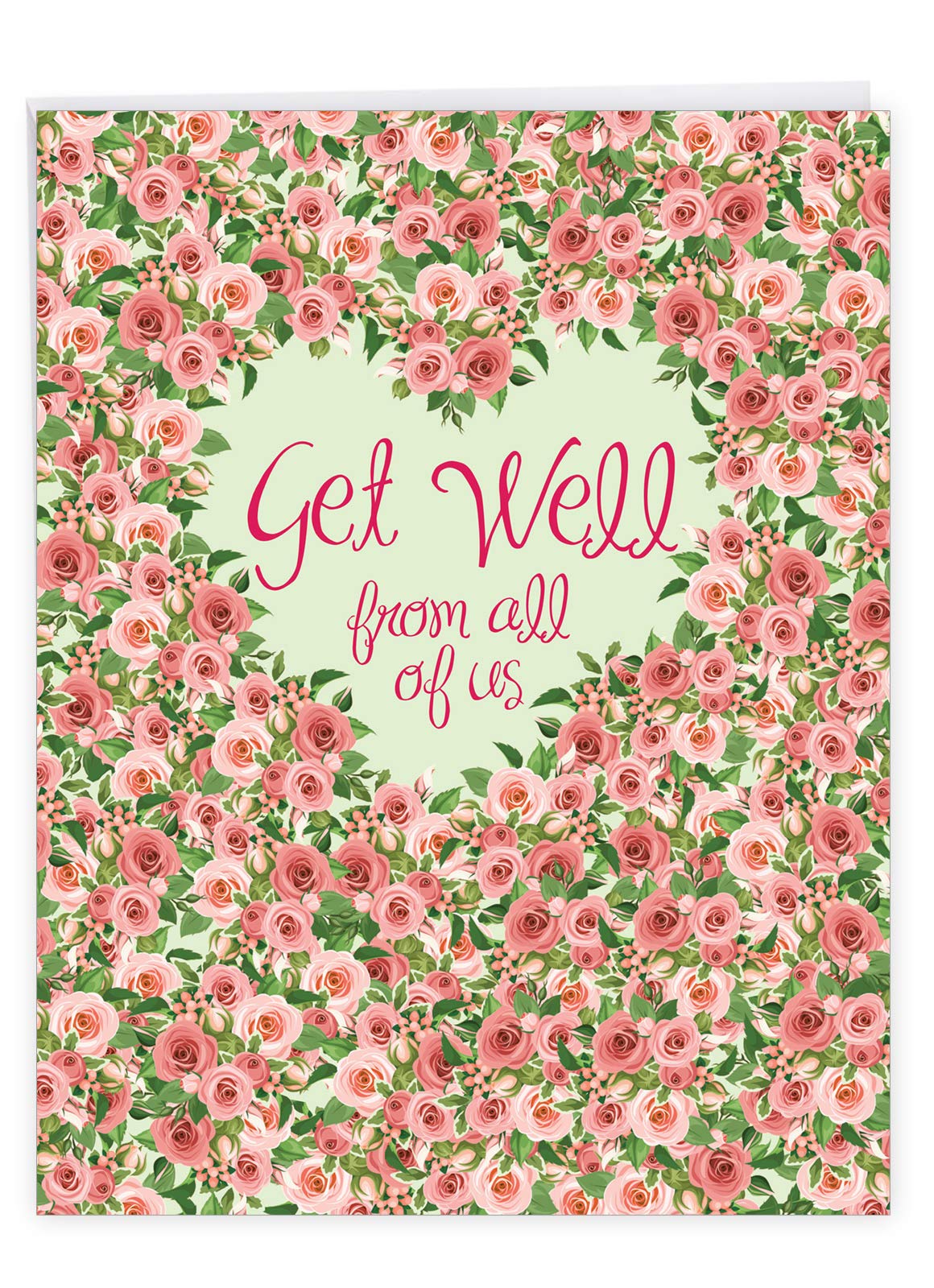 NobleWorks - Big Funny Group Get Well Card (8.5 x 11 Inch) - Jumbo Feel Better Soon from All of Us, Hospital, Sick - Heartfelt Wishes J6578HGWG-US
