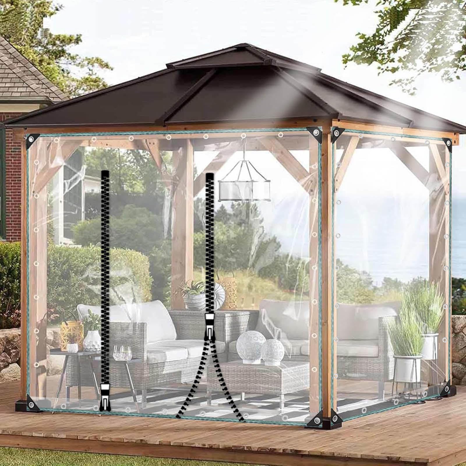 Amazon.com : Clear Tarpaulin Pergola Side Panels with Zipper