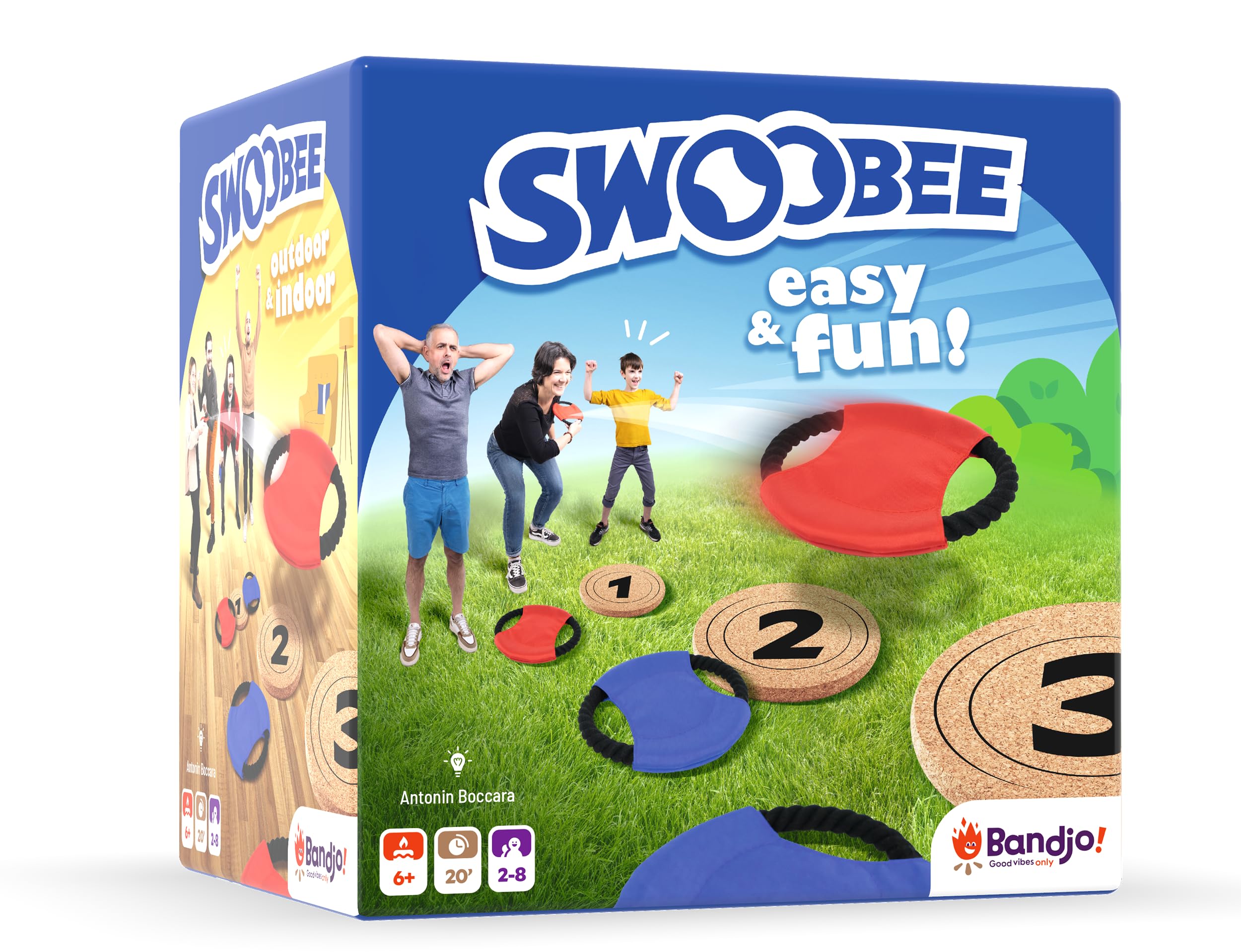 Bandjo - Swoobee - Jeu d'Ambiance - Jeu d'Adresse - en Extérieur et Intérieur - Facile et Léger à Transporter - Idéal pour s'Amuser Entre Amis ou en Famille - De 2 à 8 Joueurs - A Partir de 6 Ans.