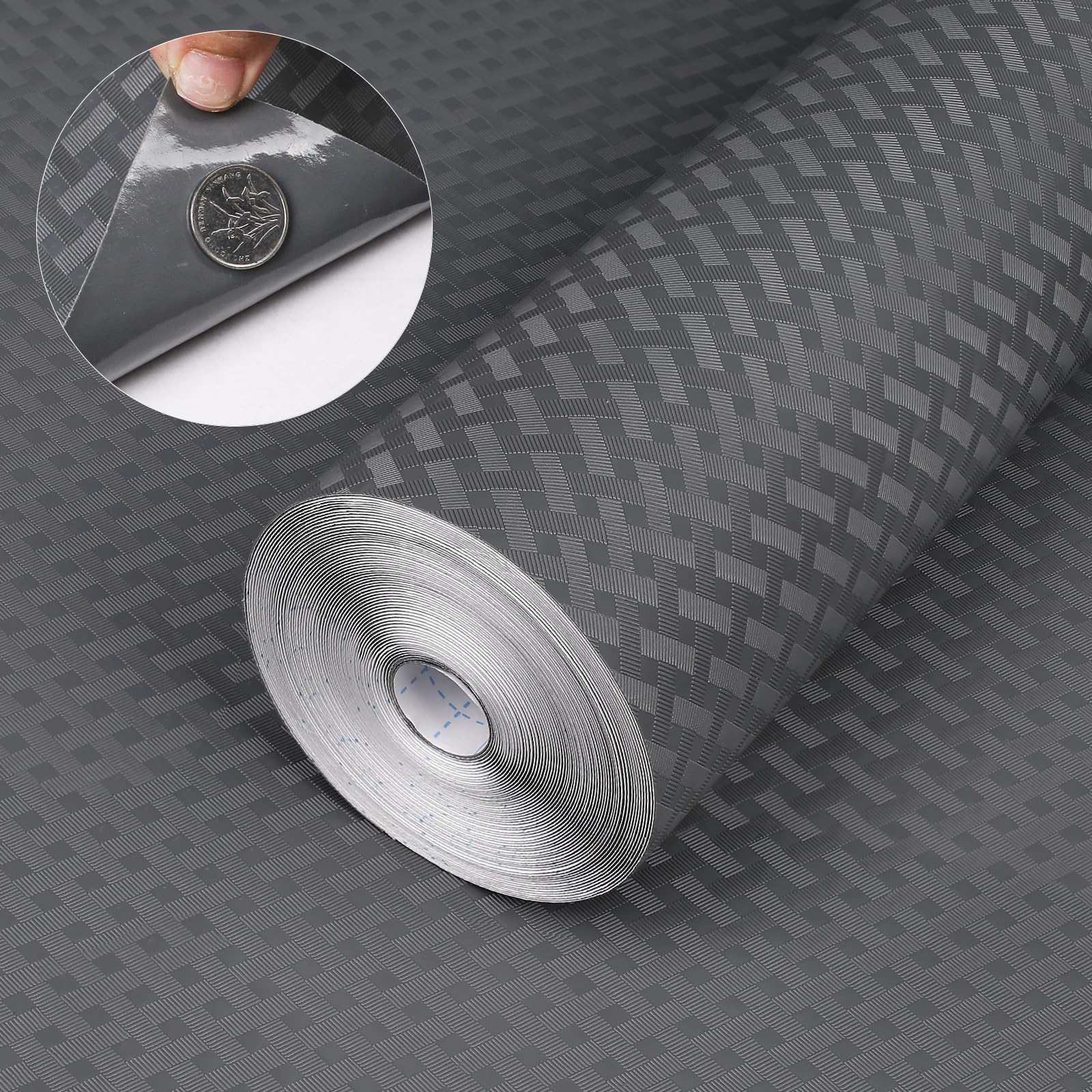 HooTown Self Adhesive Shelf Liner, 11.8" x 157.5" Contact Paper for Cabinets and Drawers, Waterproof & Oil-Proof Kitchen Cabinets Liner, Peel and