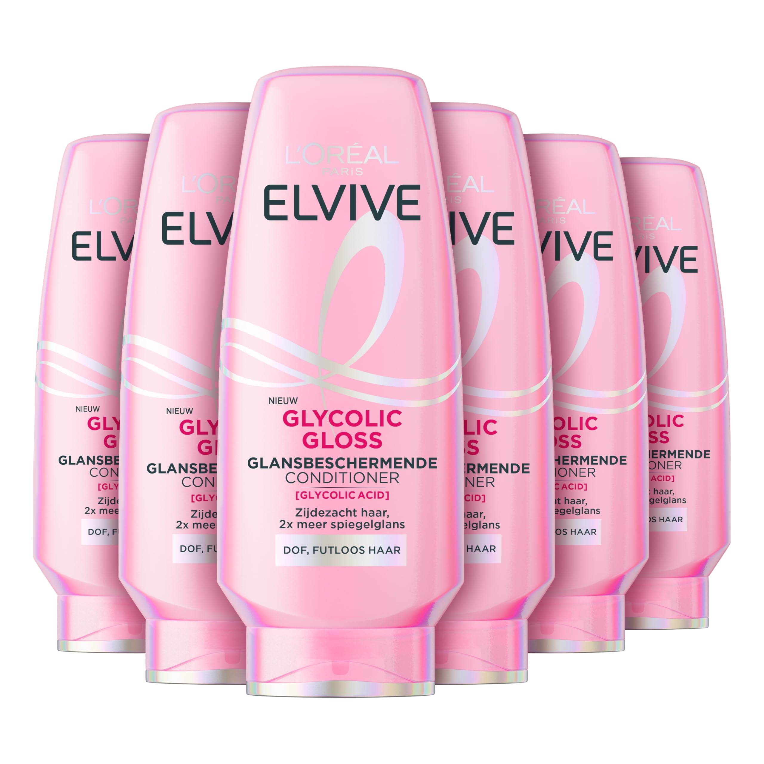 L'Oréal Elvive - Acondicionador para cabello sin brillo y sin fuerza (6 unidades, 200 ml)