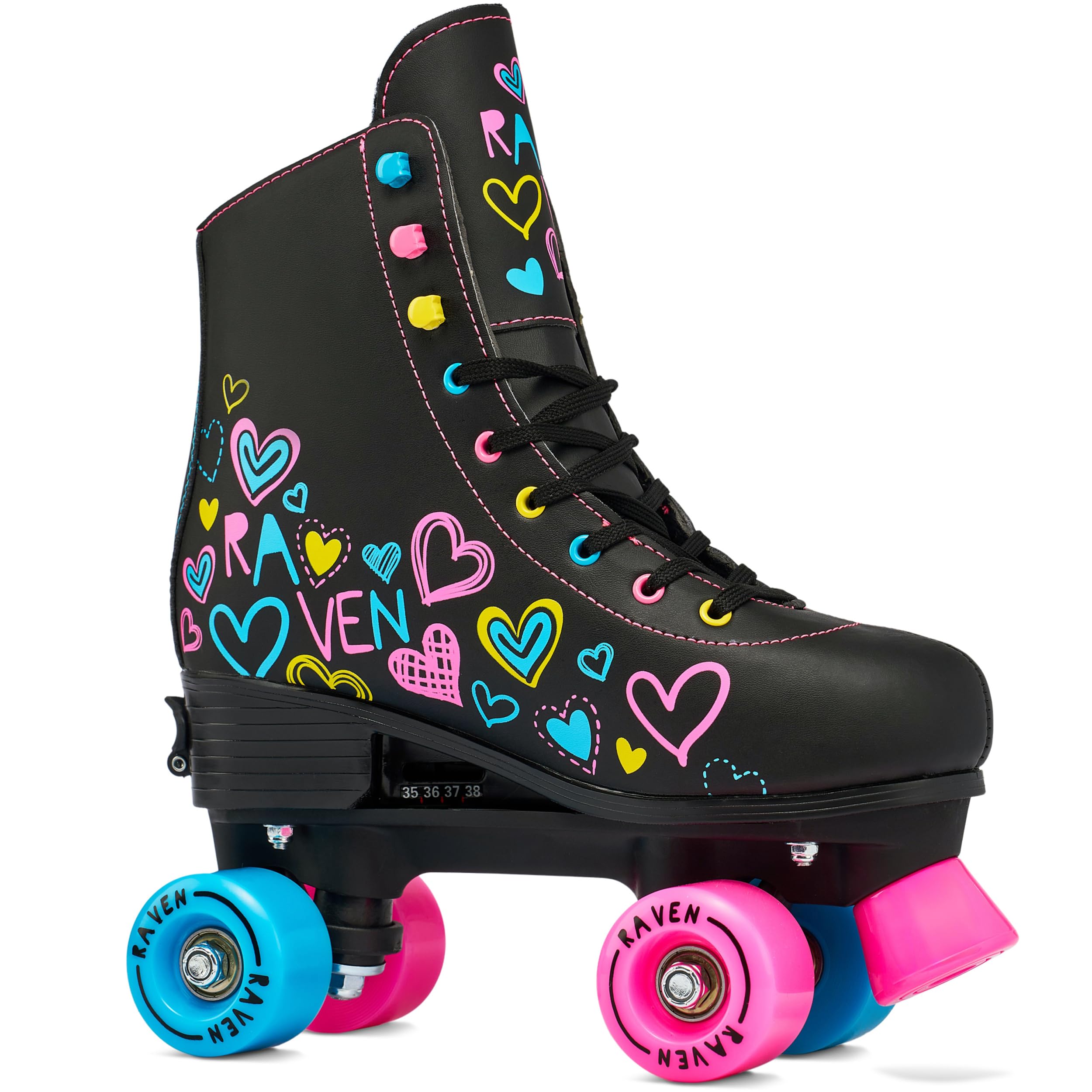 Raven – Pattini a rotelle per bambini, ragazze, adulti, bambini – Pattini a rot elle – In linea – Freno in PVC resistente – Ruote in gomma
