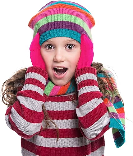 Miniatura 5 de Boao 6 pares de guantes de invierno convertibles sin dedos para niños, guantes cálidos con funda para niños y adolescentes