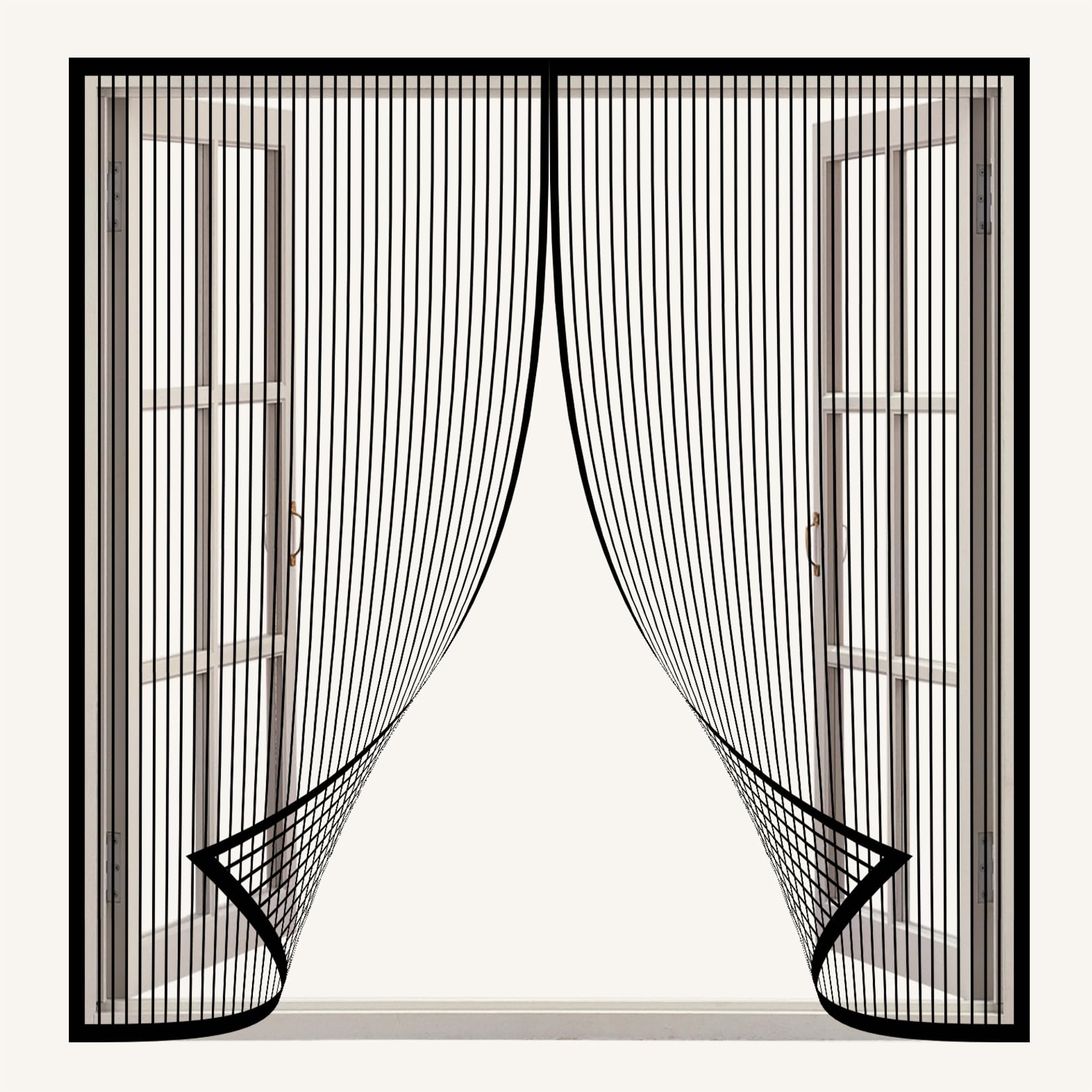 Lihuane Black Magnetic Window Screen 113 X 143 Cm Powerful Magnets Insect Mesh Mosquito Bug Net Window Fly Screens For Keep Bugs/Flys/Mosquitoes Suitable For Windows Doors Or Skylights,
