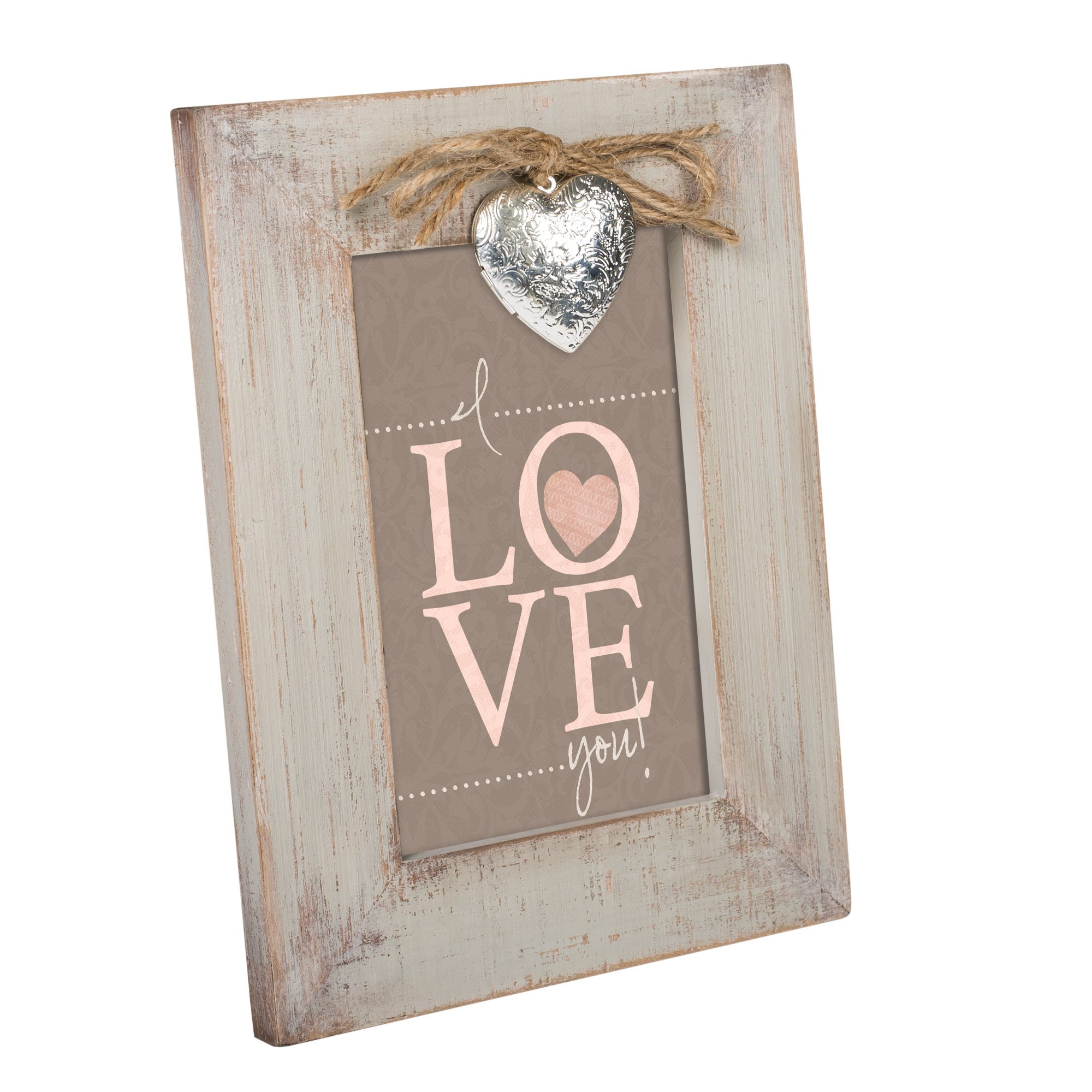 Cadre photo bois naturel avec inscription romantique pour sublimer une table de chevet
