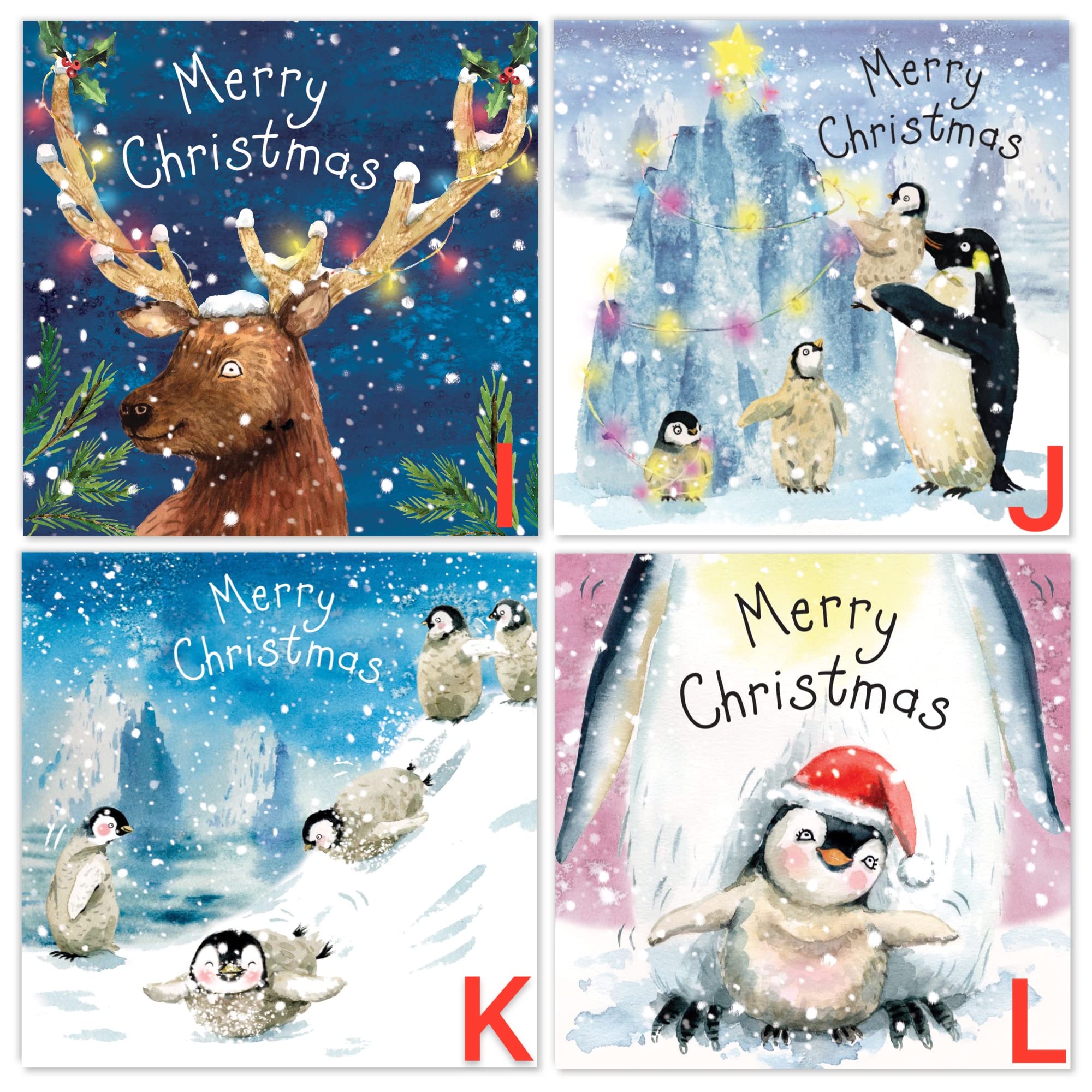 Twizler Lot De 6 Cartes De Noël Amusantes – Motif Père Noël Senior – Lot De 6 Cartes De Noël Amusantes – Cartes De Noël