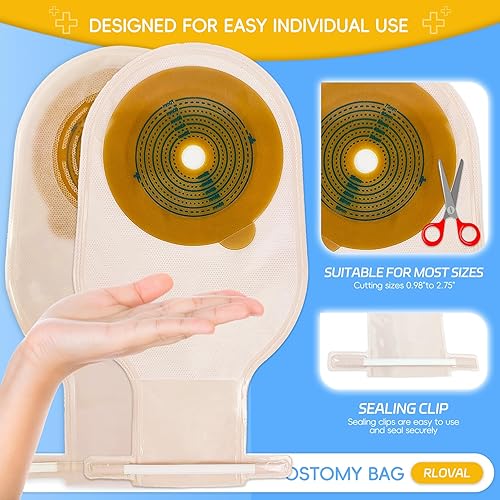 Miniatura 3 de 20 bolsas de colostomía, suministros de ostomía, bolsas drenables de una pieza, bolsa de ostomía hidrocoloide gruesa para cuidado del estoma de