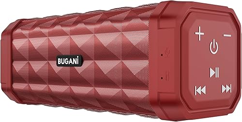 Miniatura 1 de BUGANI Altavoz Bluetooth inalámbrico portátil, alcance inalámbrico de 100 pies, volumen más fuerte, sonido estéreo, increíble tiempo de reproducción