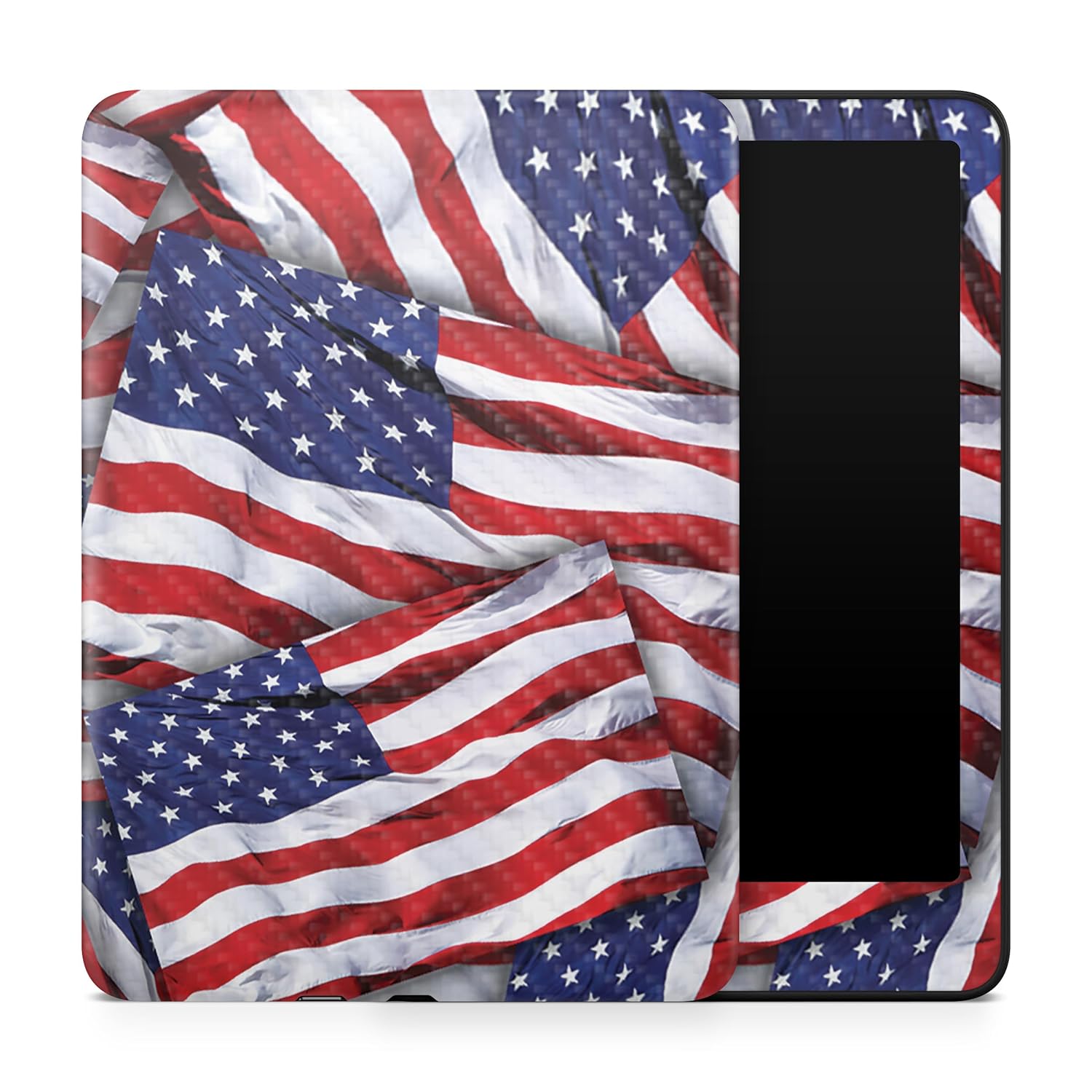 Carbon Fiber Tablet Skin Compatible with Amazon Kindle Paperwhite 12th (2024) - Patriot - Premium 3M Vinyl Protective Wrap Decal Cover - Easy to Apply | Crafted in The USA by MightySkins