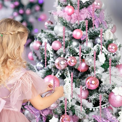 Vista 182 de 30 piezas de carámbanos de plástico retorcidos de plástico de carámbanos de Navidad, decoración colgante para árbol de Navidad, fiesta de Navidad