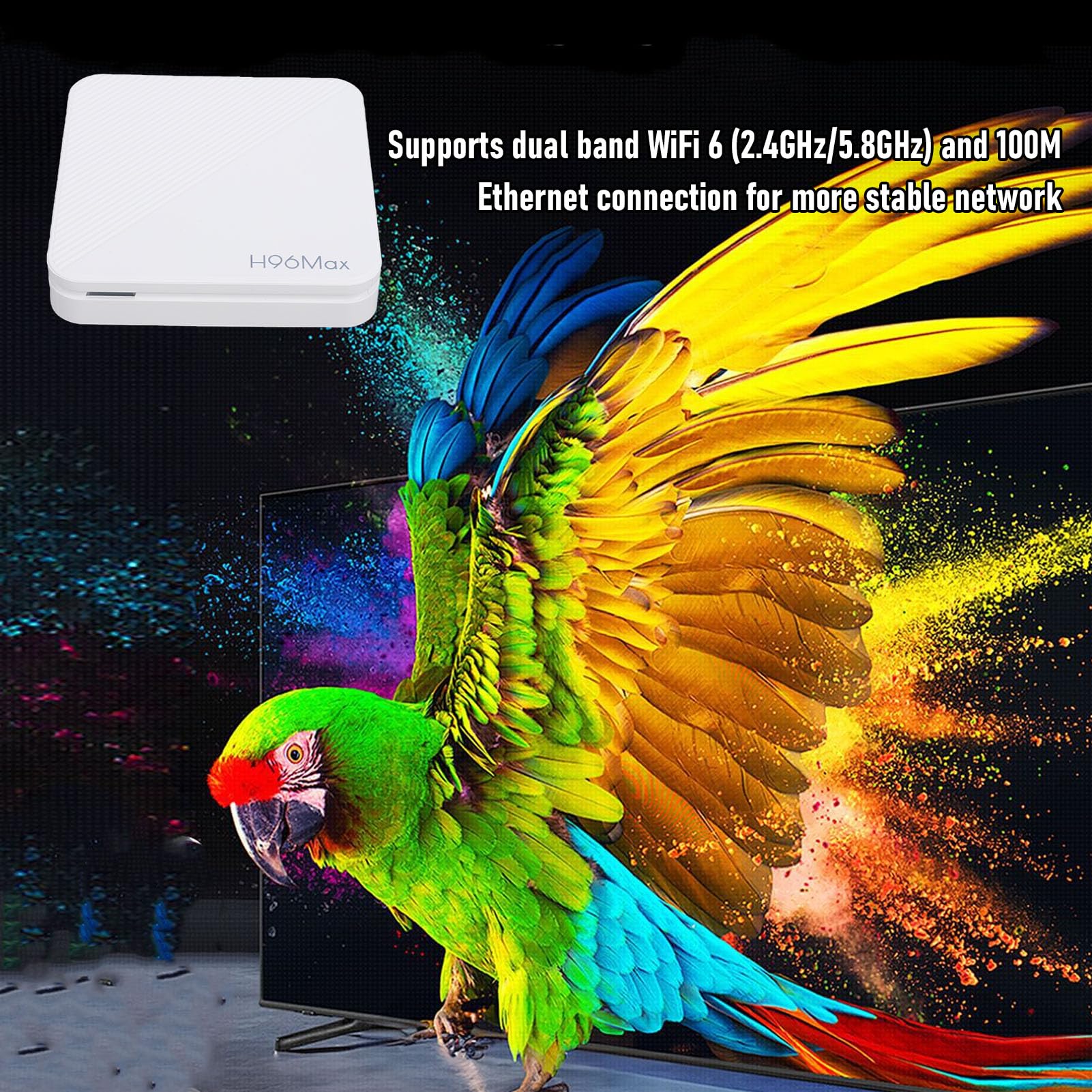 LICAEVEY Urządzenie do Przesyłania Strumieniowego TV 4K Ultra HD 16 GB, Wi-Fi 6 Bluetooth 5.0 z Czterordzeniowym Procesorem, Obsługa Systemu Android 14 do Domowej Rozrywki