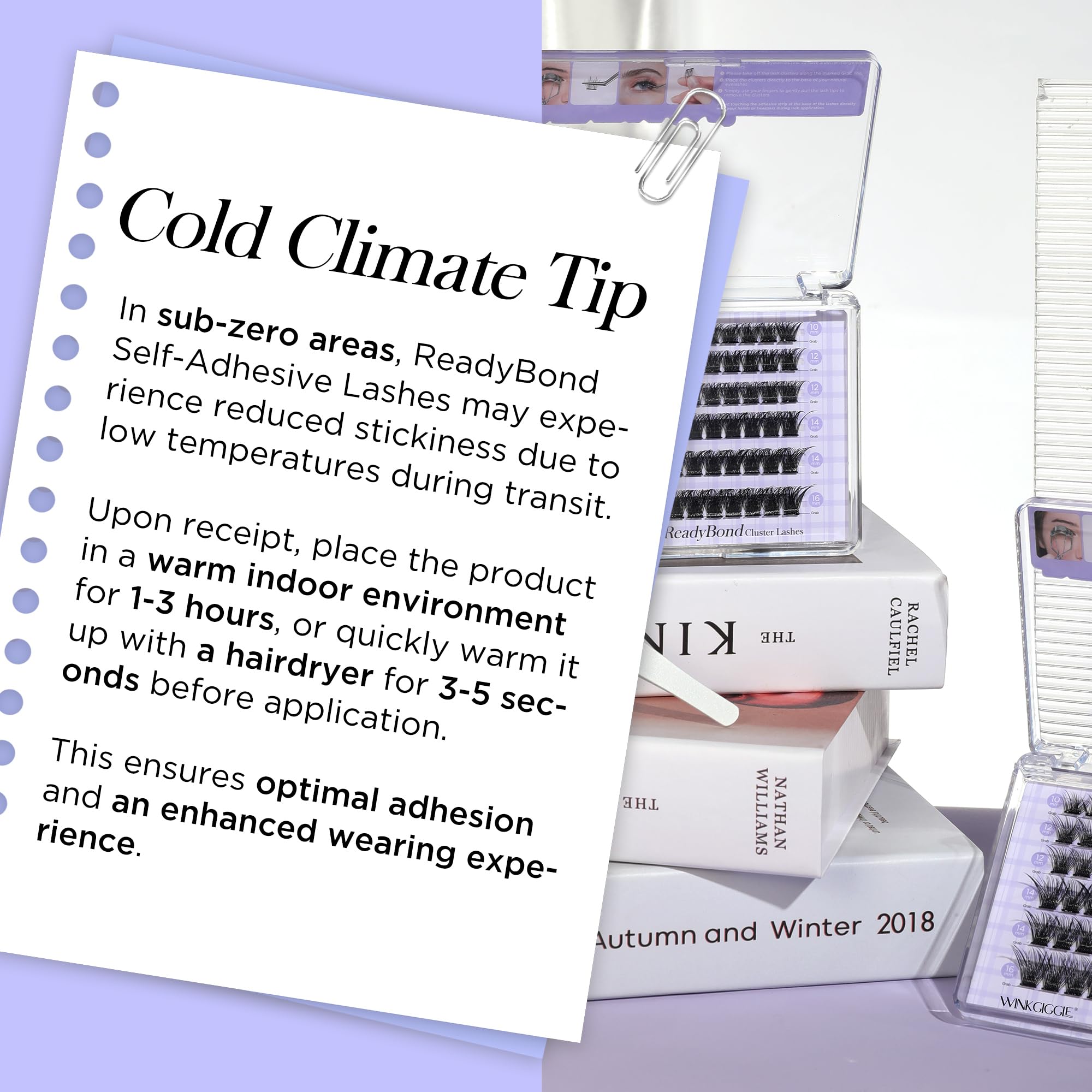 WINKGIGGLE Self Adhesive Eyelashes Clusters, Pre Glued Lashes Cluster With Tweezer Kits Press On Lashes No Glue No Remover Needed Cluster Lashes for Beginners