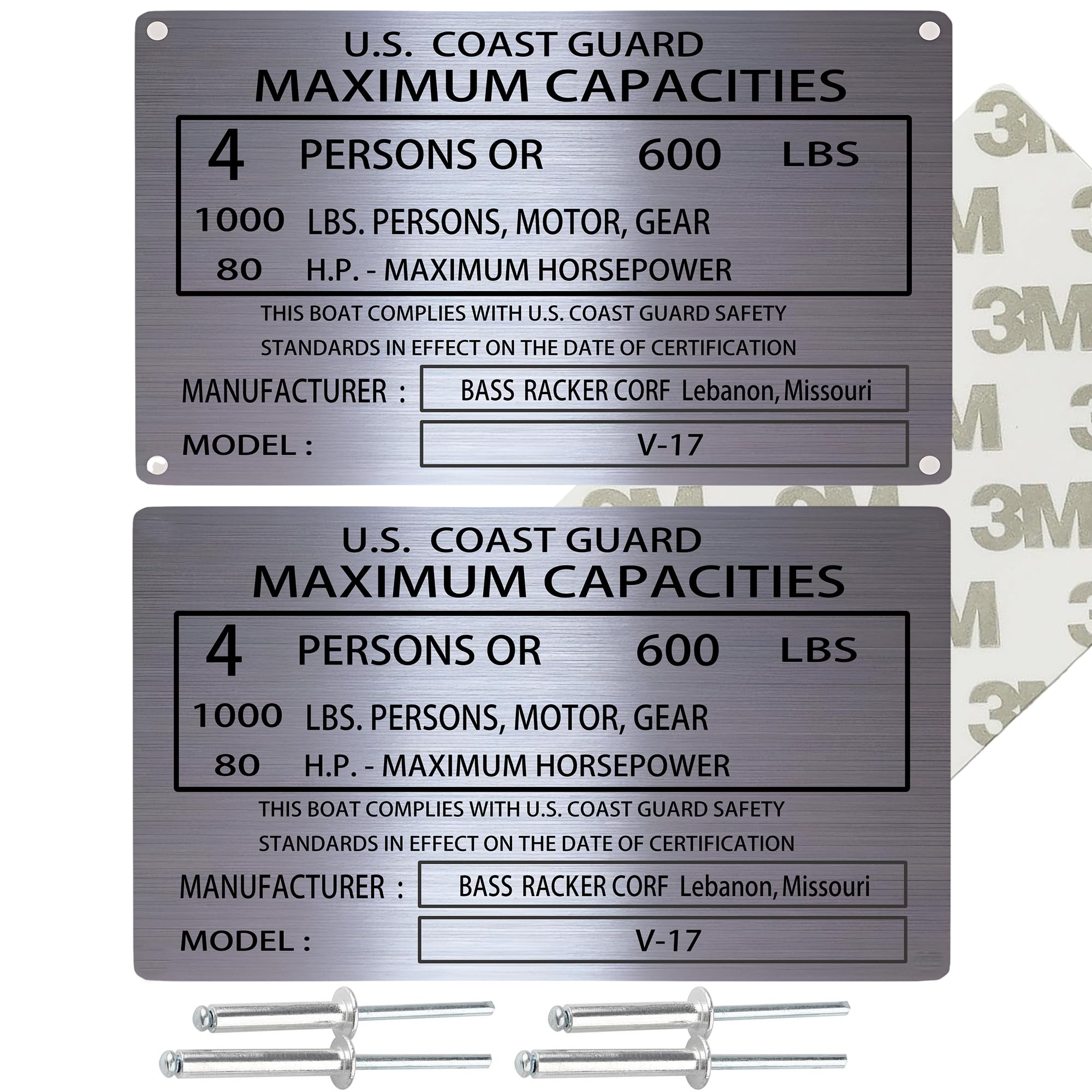 Custom Boat Capacity Plate Replacement,Boat Plates,Vin Plate Replacement,Hull Identification Number Plate,Boat Jack Plate,Vin Plates for Trailers