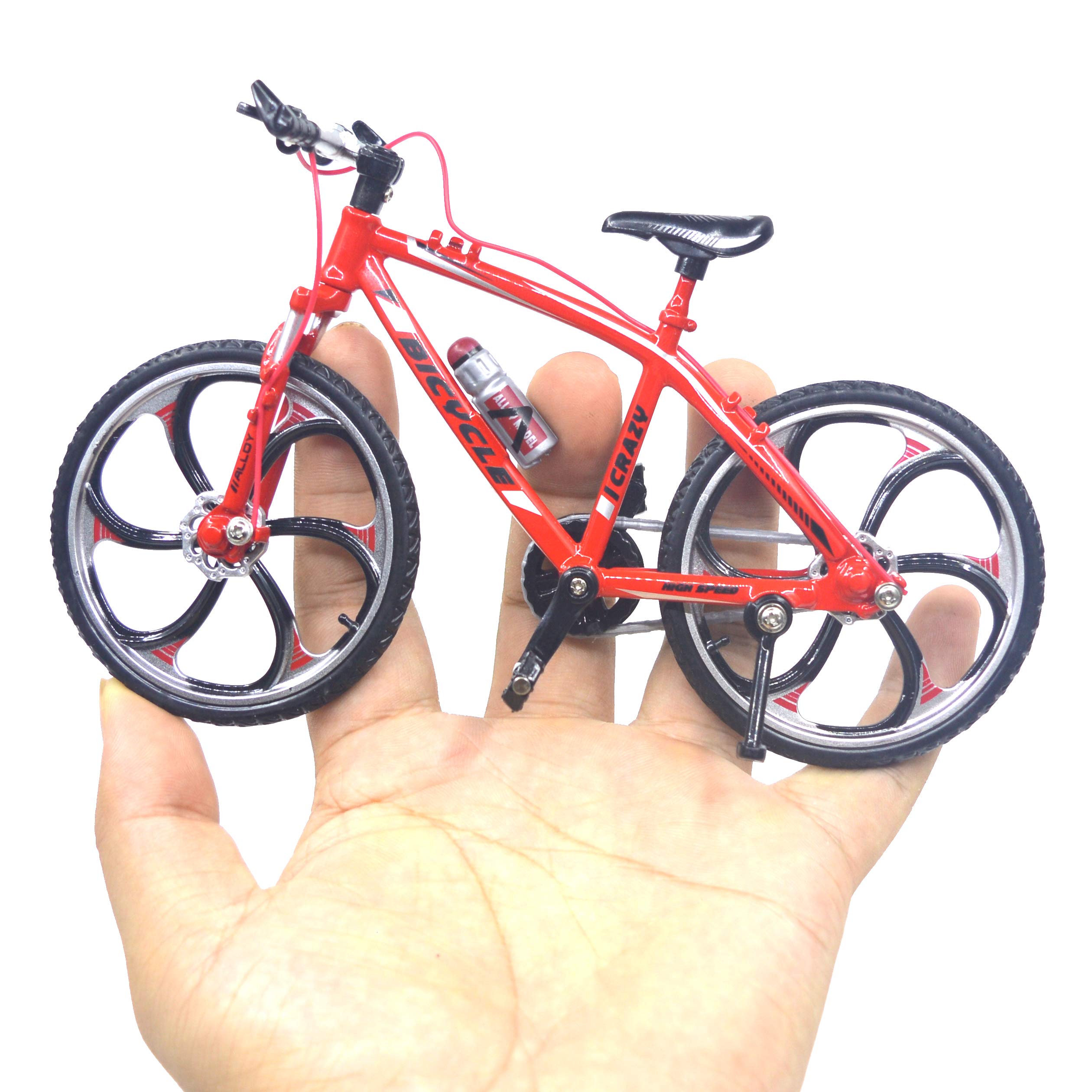 Ailejia Finger Racing Bicycle Cake Topper Mini Dirt Bike Model Cool Boy Toy (Racing Bike Red), For Adult 4