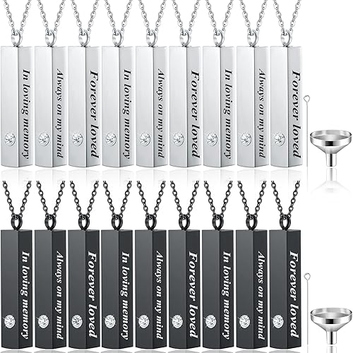 Collar de urna para cenizas para hombres y mujeres, joyería de cremación para cenizas de acero inoxidable, pequeño colgante de recuerdo para cenizas