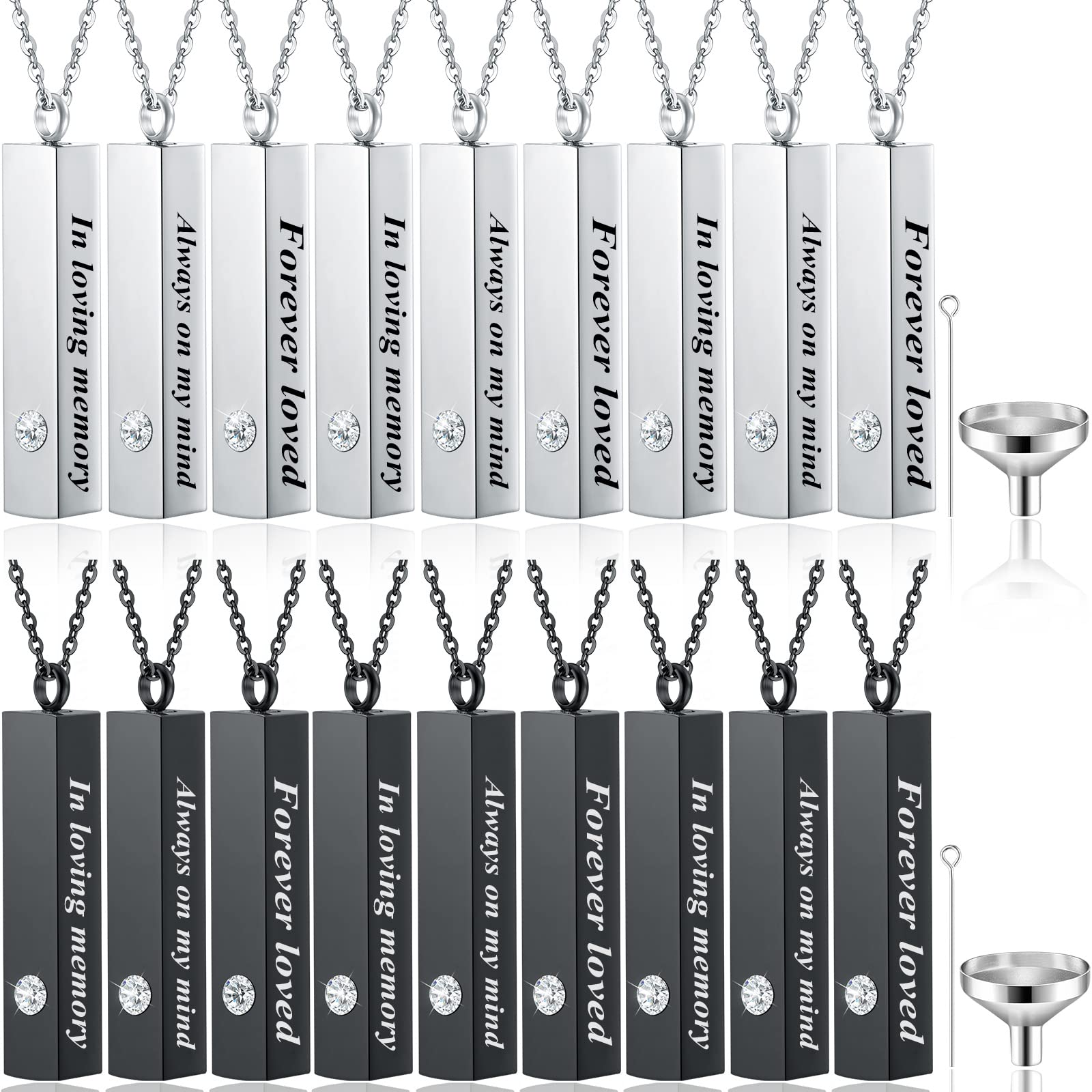 MTLEE Urn Necklace for Ashes for Men Women Cremation Jewelry for Ashes Stainless Steel Small Keepsake Pendant for Human Ashes