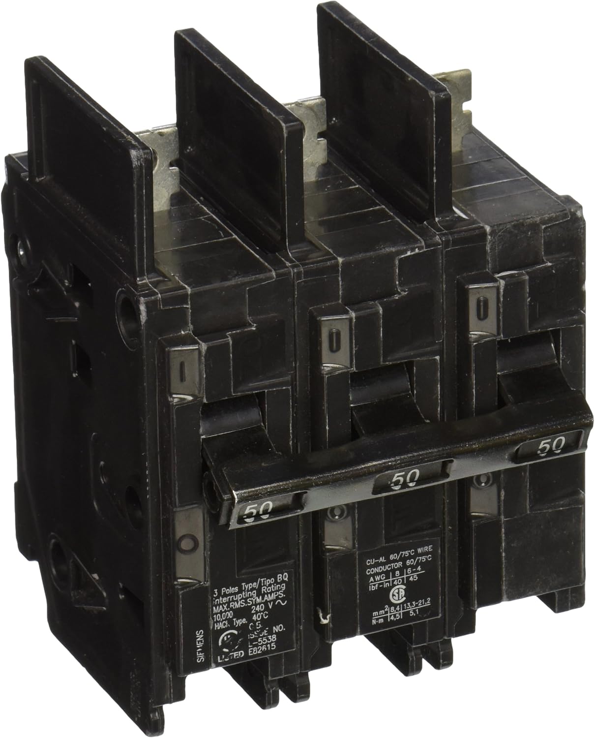 Buy 1 get 1 🔥 Siemens BQ3B050 50-Amp Three Pole 240-Volt 10KAIC Lug Out Breaker, Color