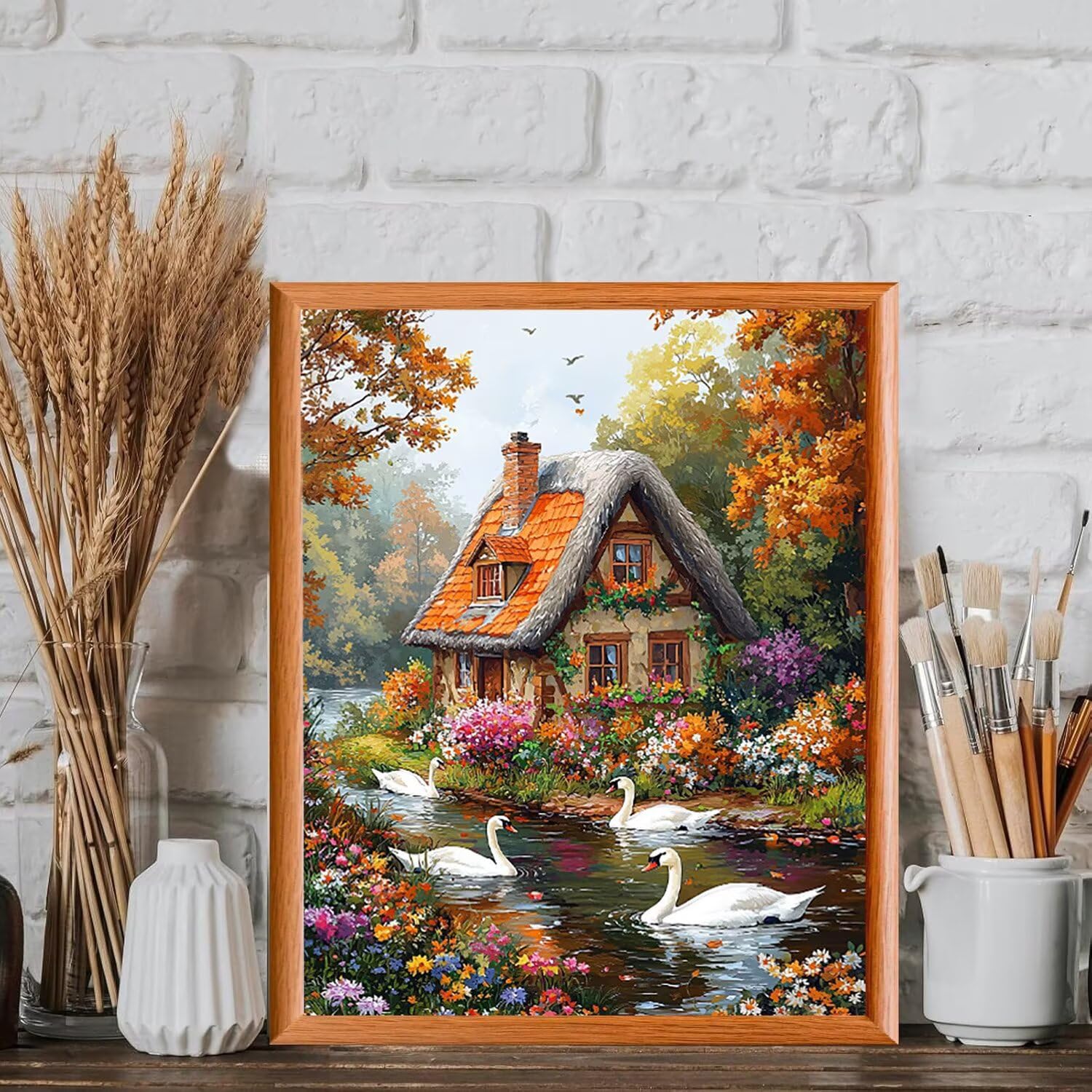 WEISHIWE Cabane et animaux Peinture Numero Adulte Kits, 80x100cm m-988