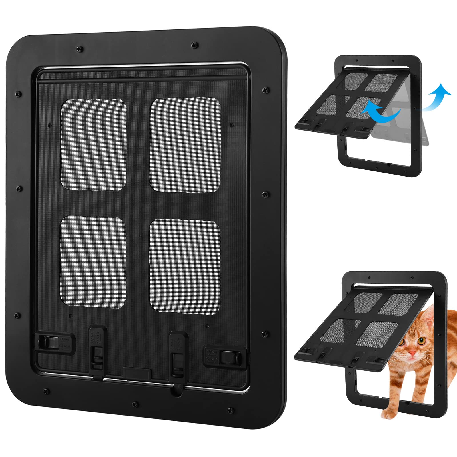 Pet Door Magnetic Baffle, Adjustable Inlet and Outlet Valve, Lockable, Easy to Install Dog Door and Cat Door (Style B)