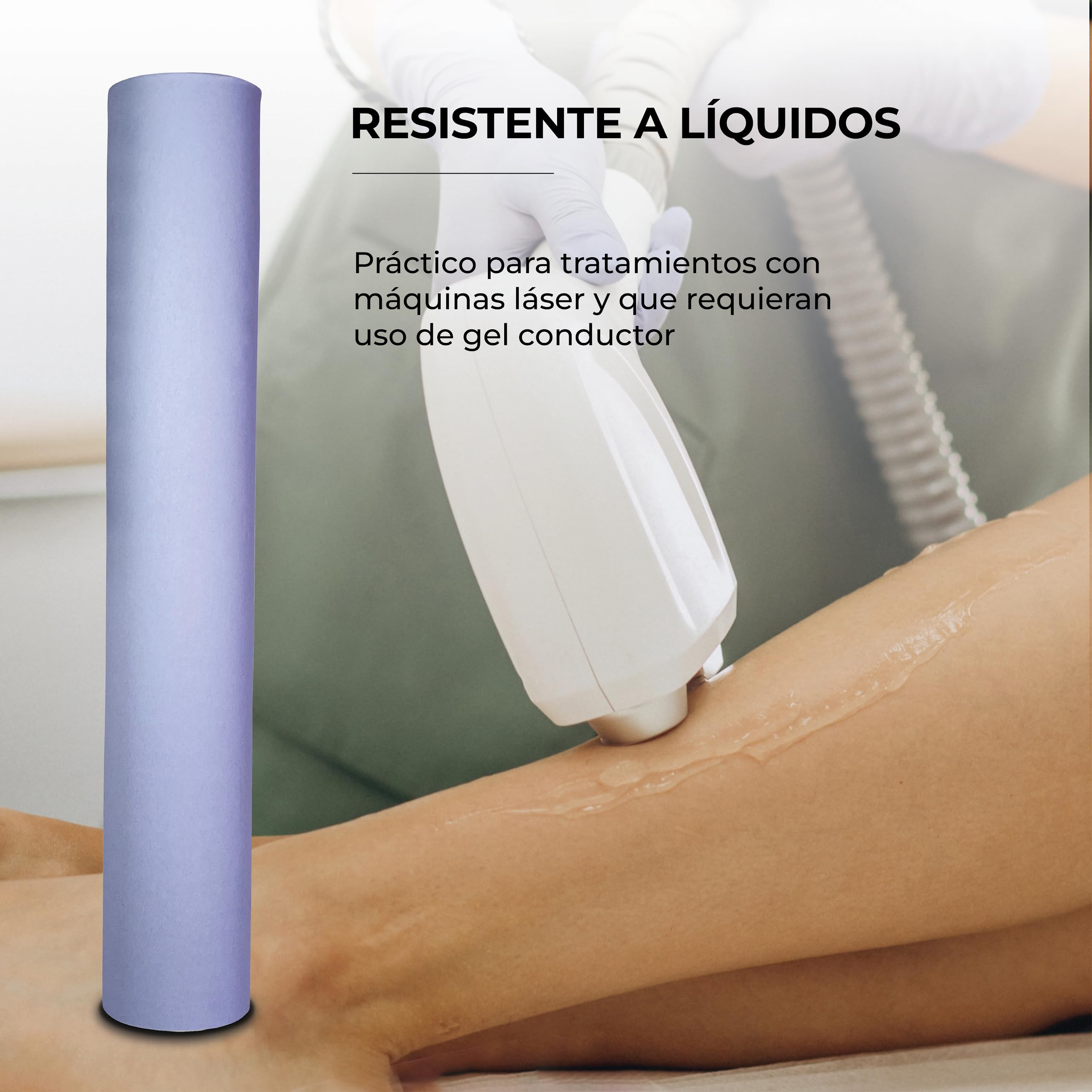6 Rollos Papel Camilla Morado 59 cm x 65 metros | Papel Camilla Masaje Textura Lisa