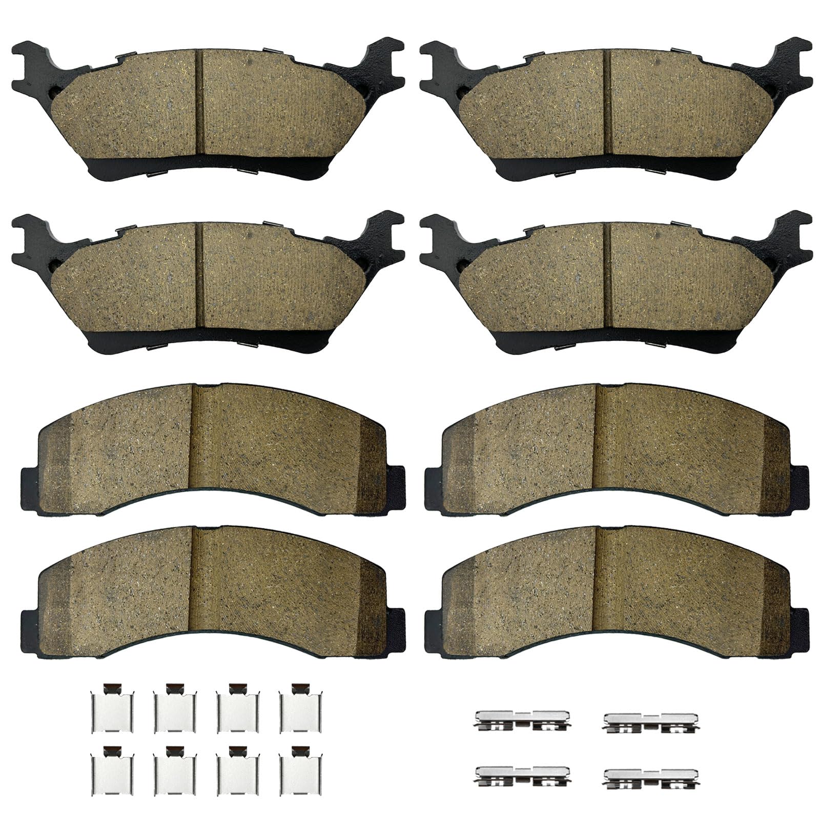Juego De Pastillas De Freno Cerámicas Delanteras Y Traseras Para Ford F-150 2012-2017 – 8 Piezas