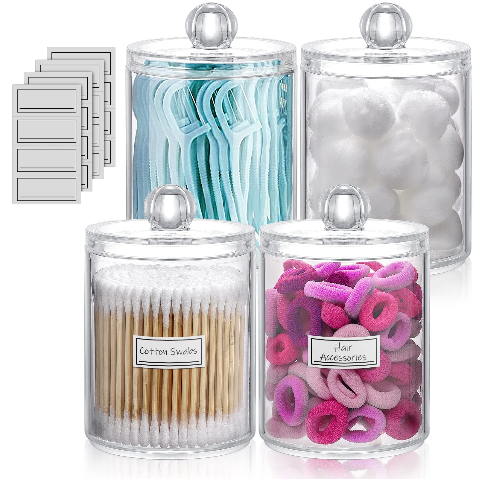 3 Porta Cotton Fioc Per Bagno - Con Coperchio, Per Dischetti Struccanti E Accessori - Foto 3