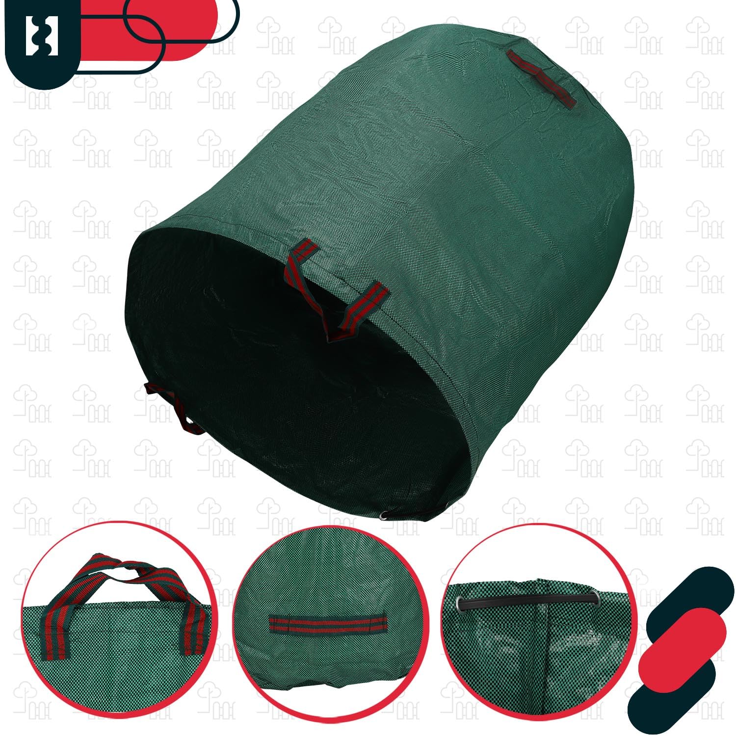 KOTARBAU® Lot de 3 sacs à déchets de jardin, 635 L. Idéal pour seau à mortier, plantes, feuilles et tontes de gazon. Sac rectangulaire pratique pour jardin et conteneur.