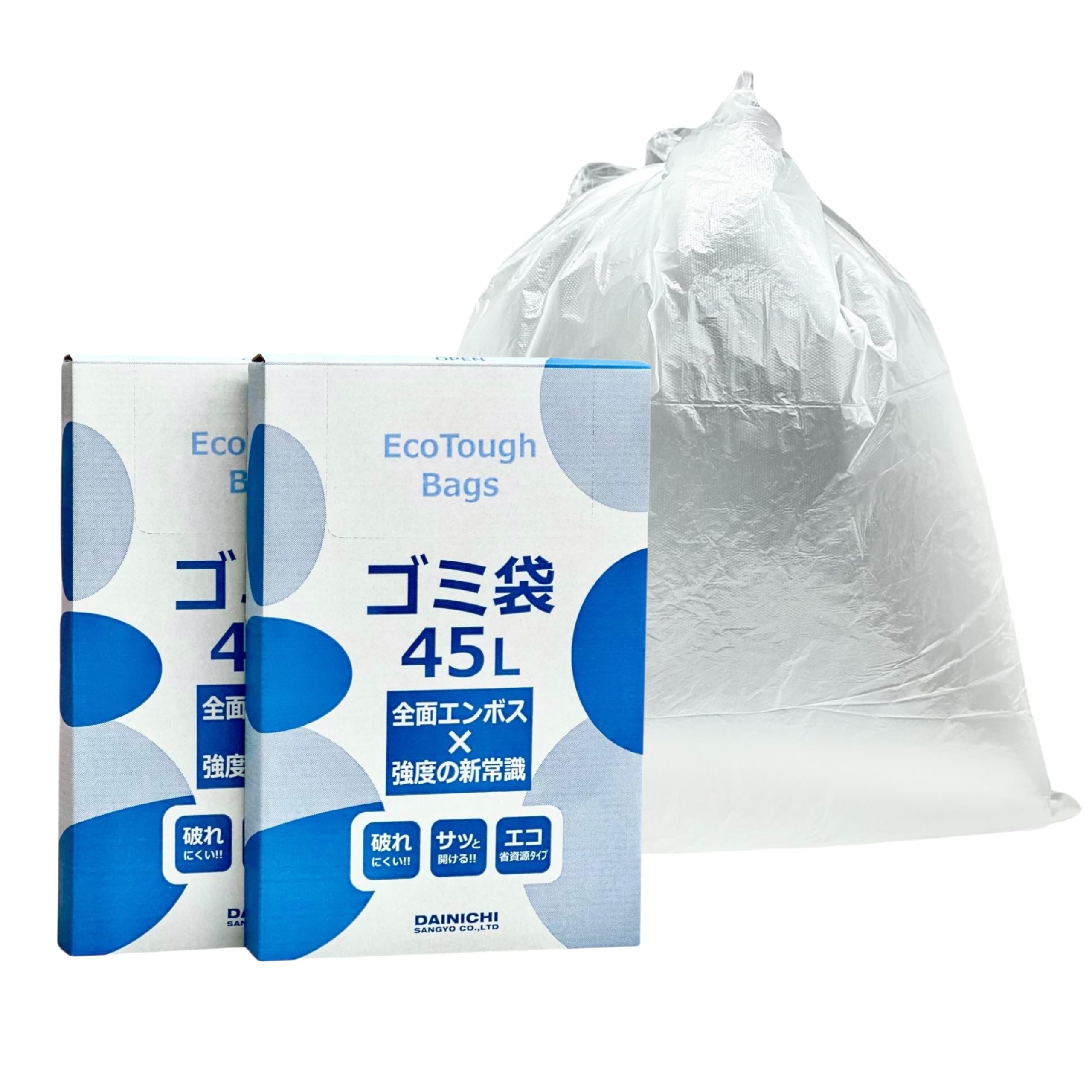 Amazon.co.jp: 【大容量200枚】大日産業 Eco Tough ゴミ袋 45L 半透明