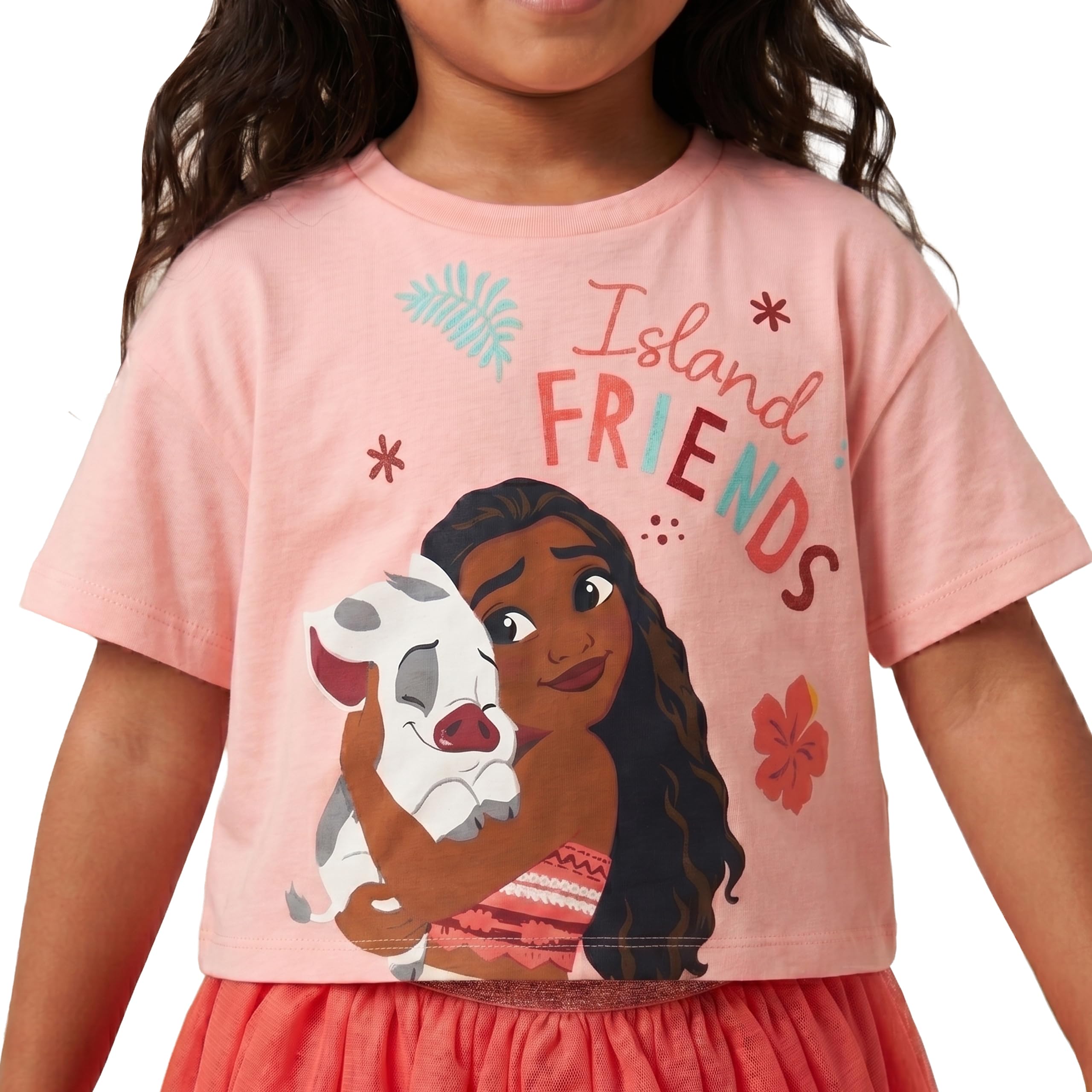 Disney Moana Completo Bambina Con Pua, T Shirt Bambina E Gonna Tutu Per Estate E Tempo Libero