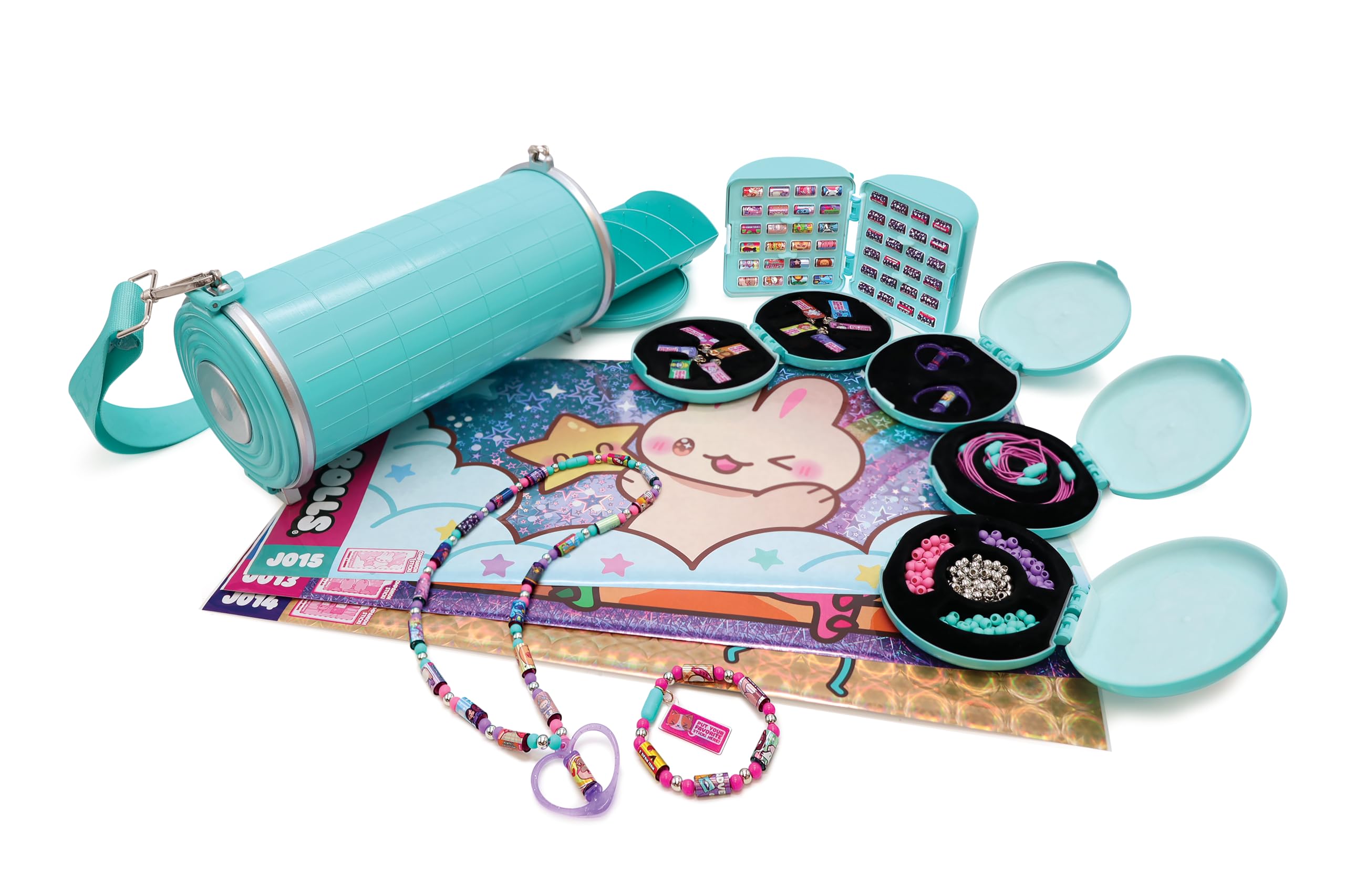 Sticki Rolls Sticki Rolluxe Série 2 Sac à Main Glamour + kit de Loisirs créatifs Comprenant 3 Autocollants géants, Fournitures pour 10 Bracelets et 2 pendentifs