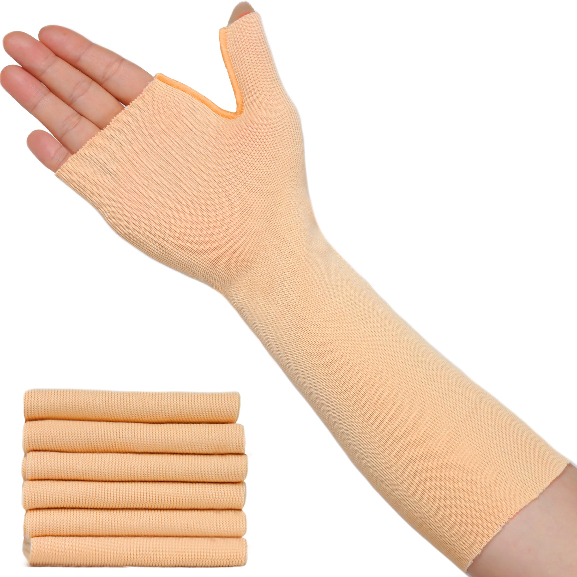 VISKONDA Hand Socks for Splint (Pack of 6) Wrist and Thumb Spica Wrap Liner for Women Men,Arm Cast Cover Stockinette Sleeve for Under Brace Skin