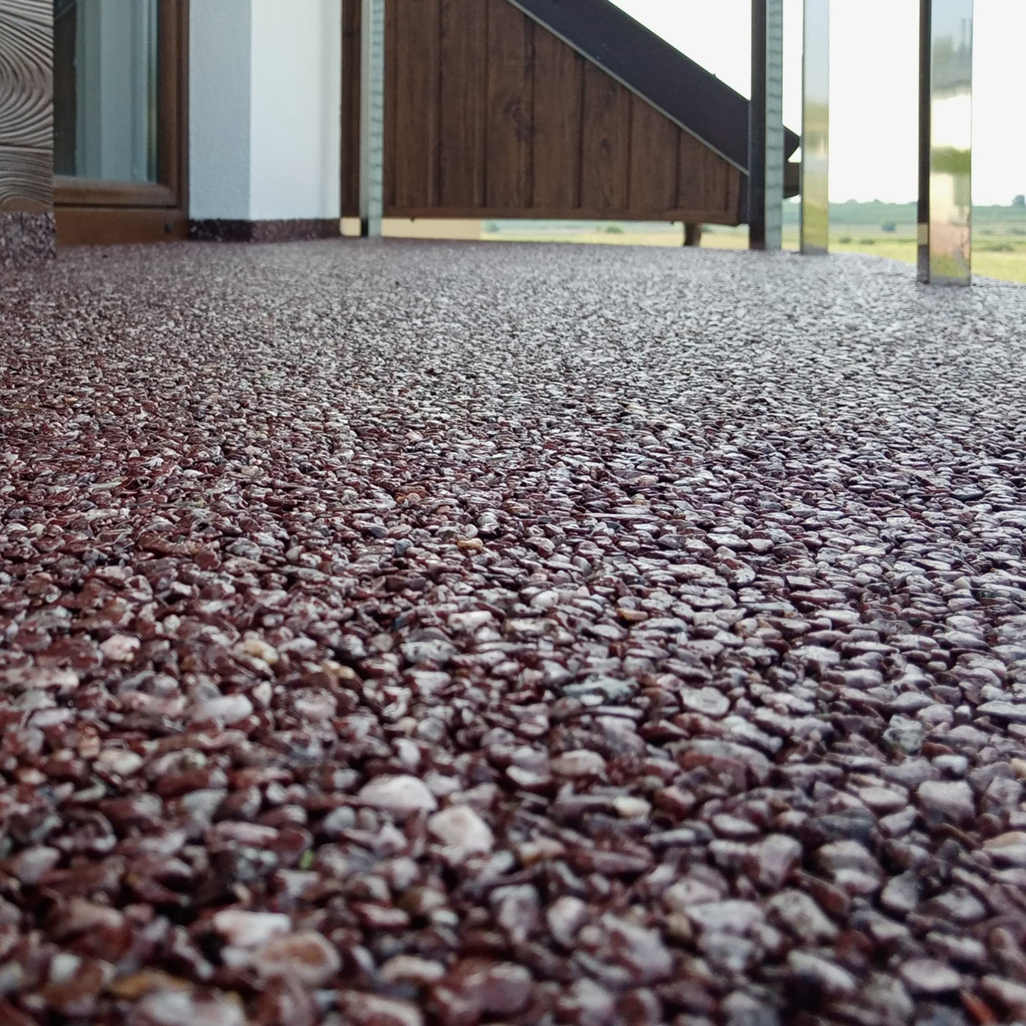 Isolbau Steinteppich Aussen Komplettset Marmorkies 25kg + Bindemittel bis 2,5m² Ice Blue 1/4mm Epoxidharz Terassenboden Natursteinboden Marmorkies Bodenbelag Steinboden, Marmorstein, Innen Außen