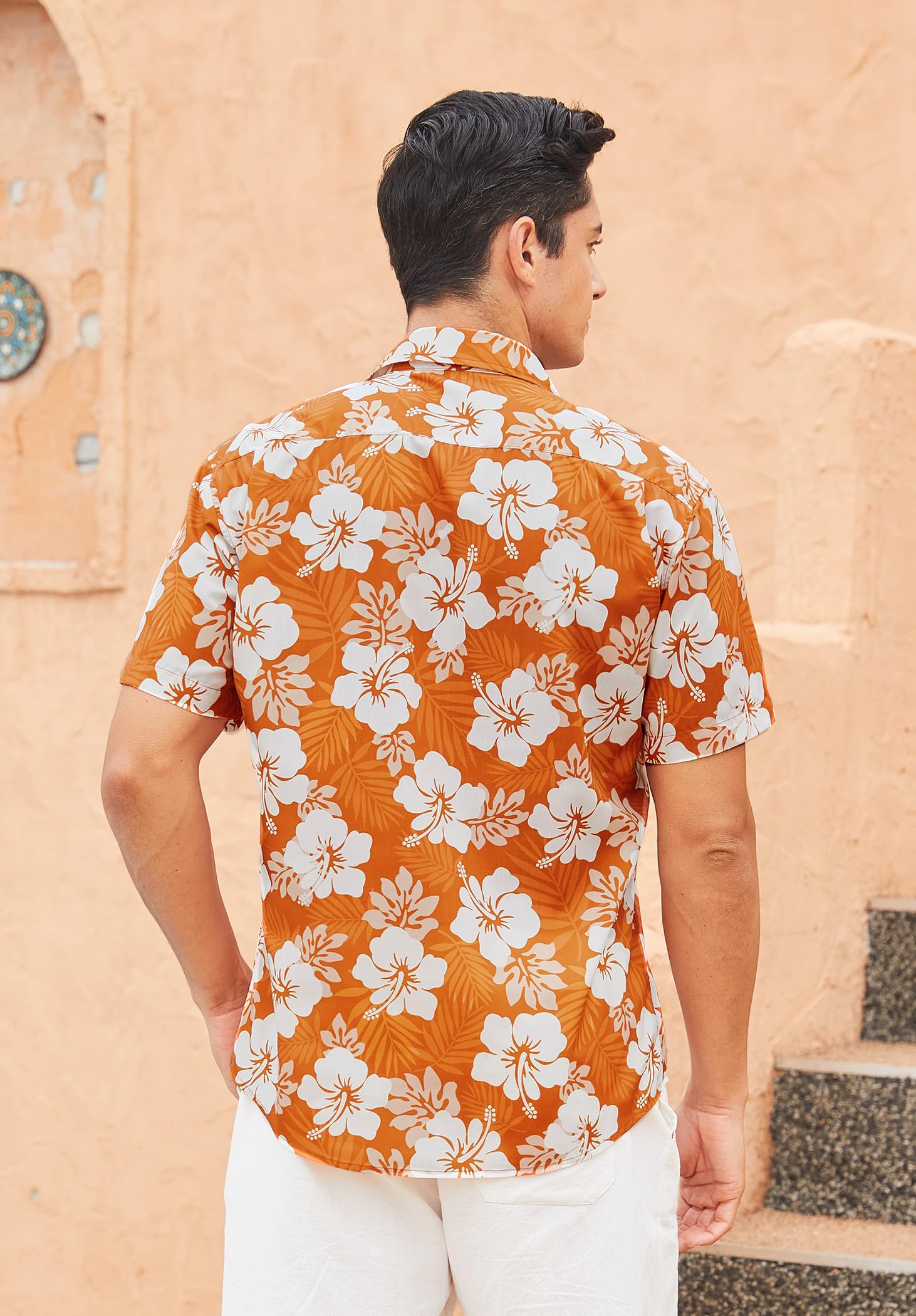 Chemise Hawaïenne Homme Manches Courtes Été Chemises Plage Funky Casual Fleurs Button Down pour Vacances Fête