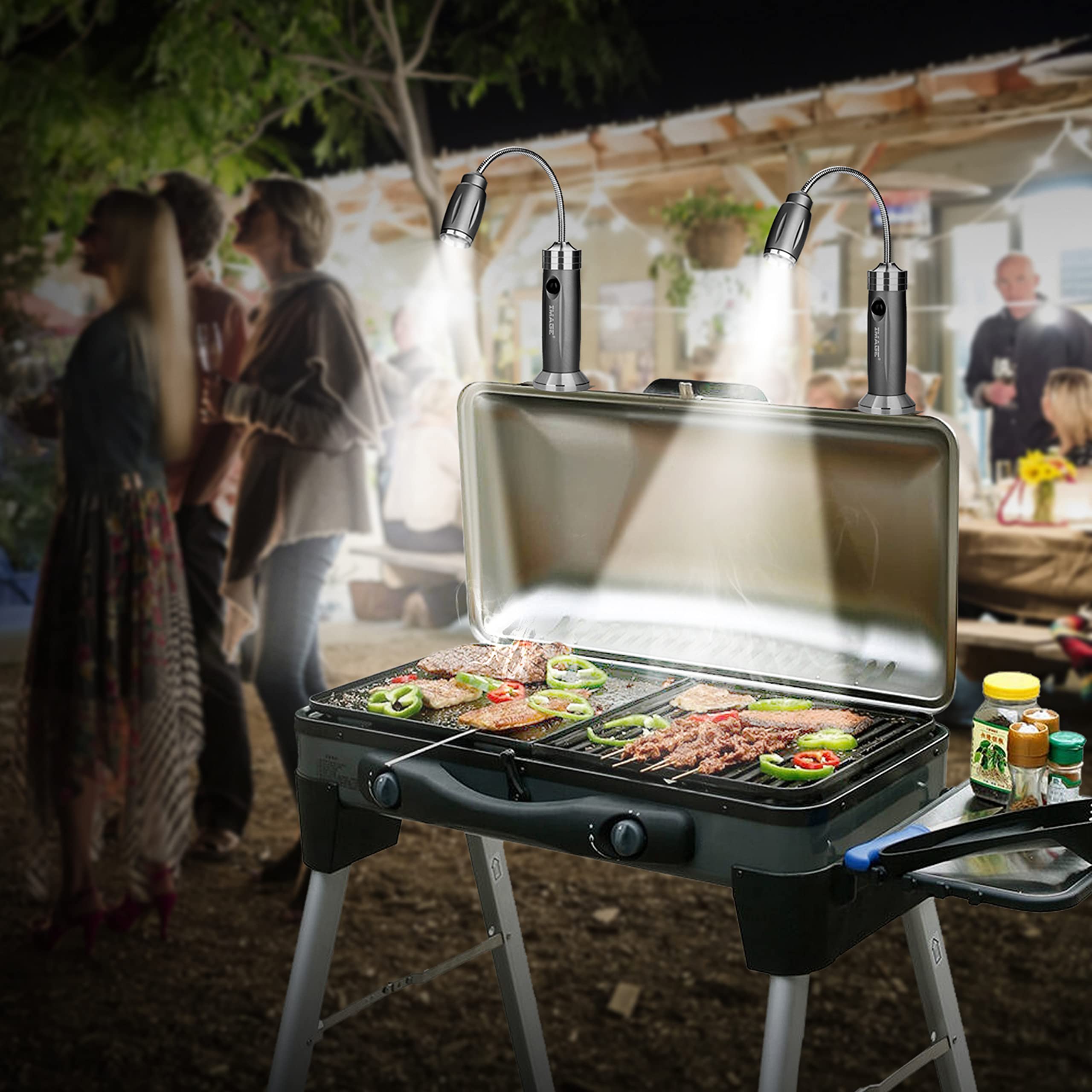 Luz magnética ultrabrillante para parrilla con luces LED superbrillantes, regalos para hombres y papá, luz flexible de cuello de cisne para barbacoa, accesorios para parrilla eléctrica Traeger Pit 8