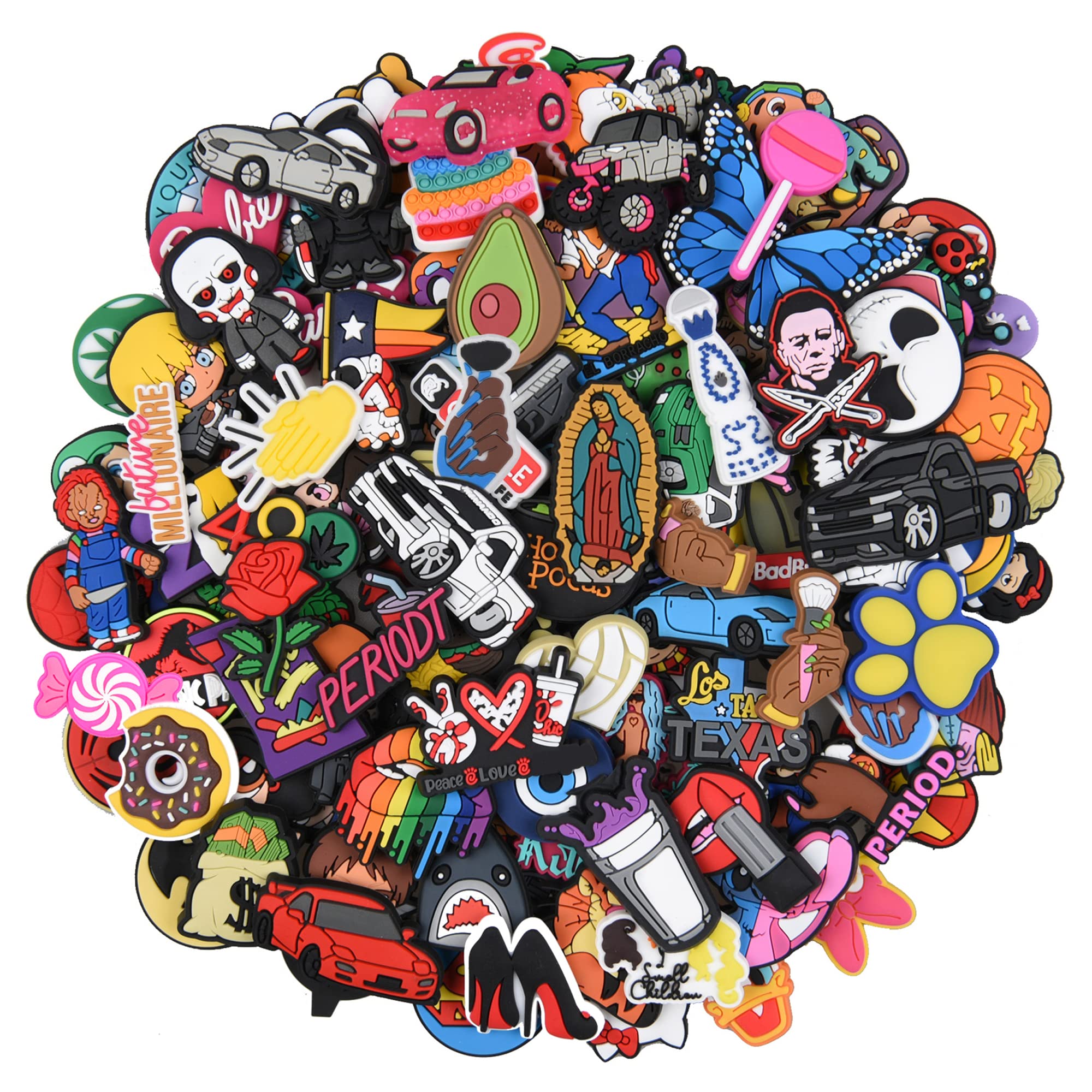 Lot of 30, 50, 100pcs Cartoon Shoe Charms Men Women Shoes Decoration for Kids Boys Girls Birthday Gifts