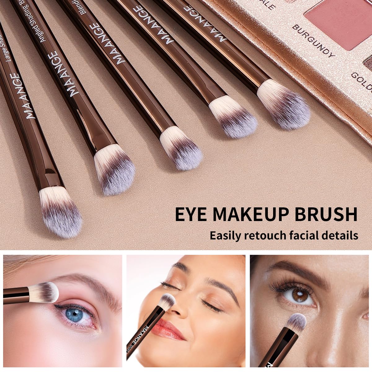 MAANGE Set di 20 pennelli da trucco con custodia, pennelli kabuki a doppia punta, pennelli per fondotinta, correttore, ombretti, crema, cosmetici, blush, strumenti per il trucco del viso, con custodia