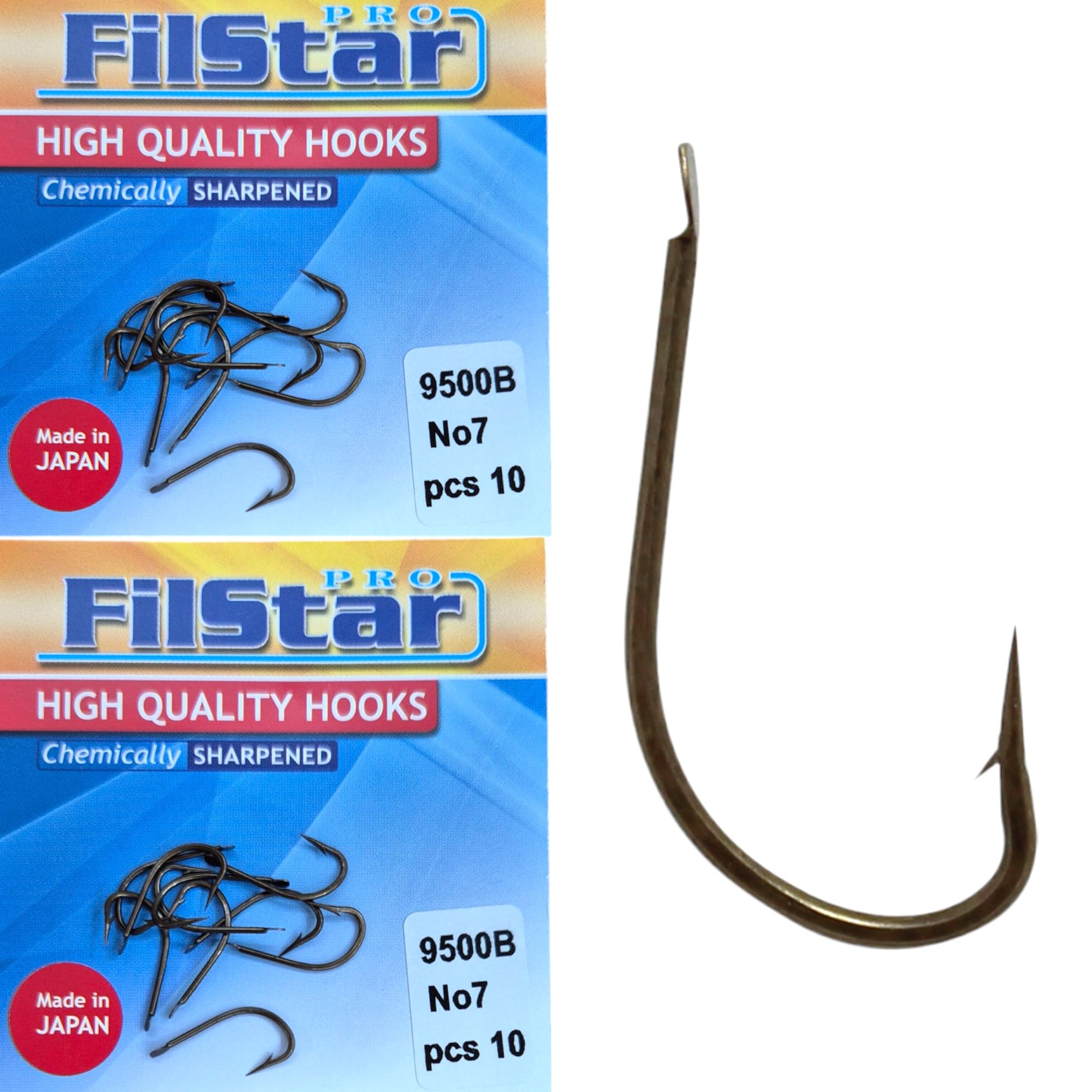 PRO FILSTAR 20 Pieces Fishing Hook Set N7, Carp Fishing Hooks, Carp Fishing Accessories, Barbed Carp Hooks