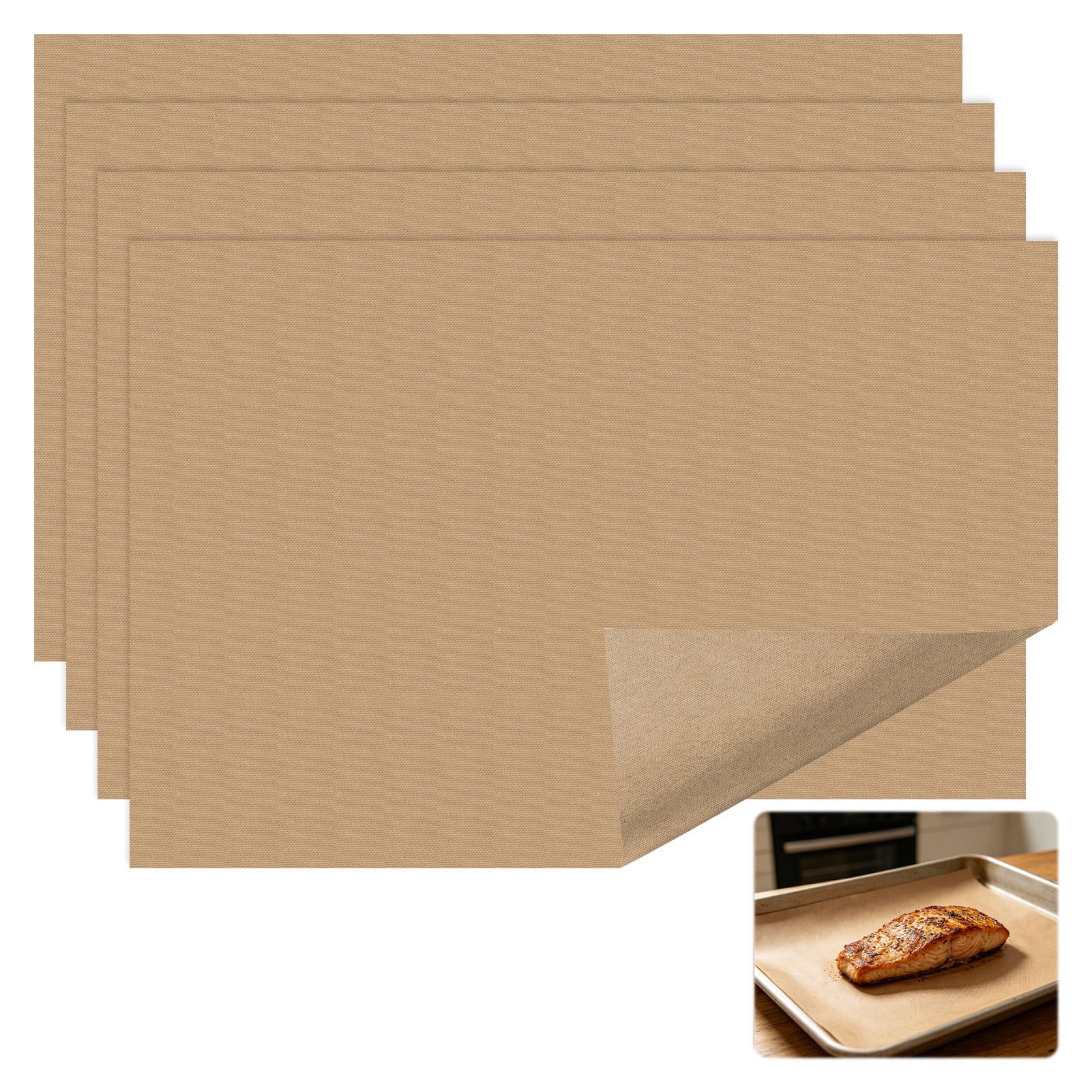Teflon Sheets for Heat Press, 4-Pack 40x50cm PTFE Heat Transfer Paper, Reusable Non-Stick Baking and Craft Protection, High Temperature Resistant DIY Material, Ironing Surface Guard