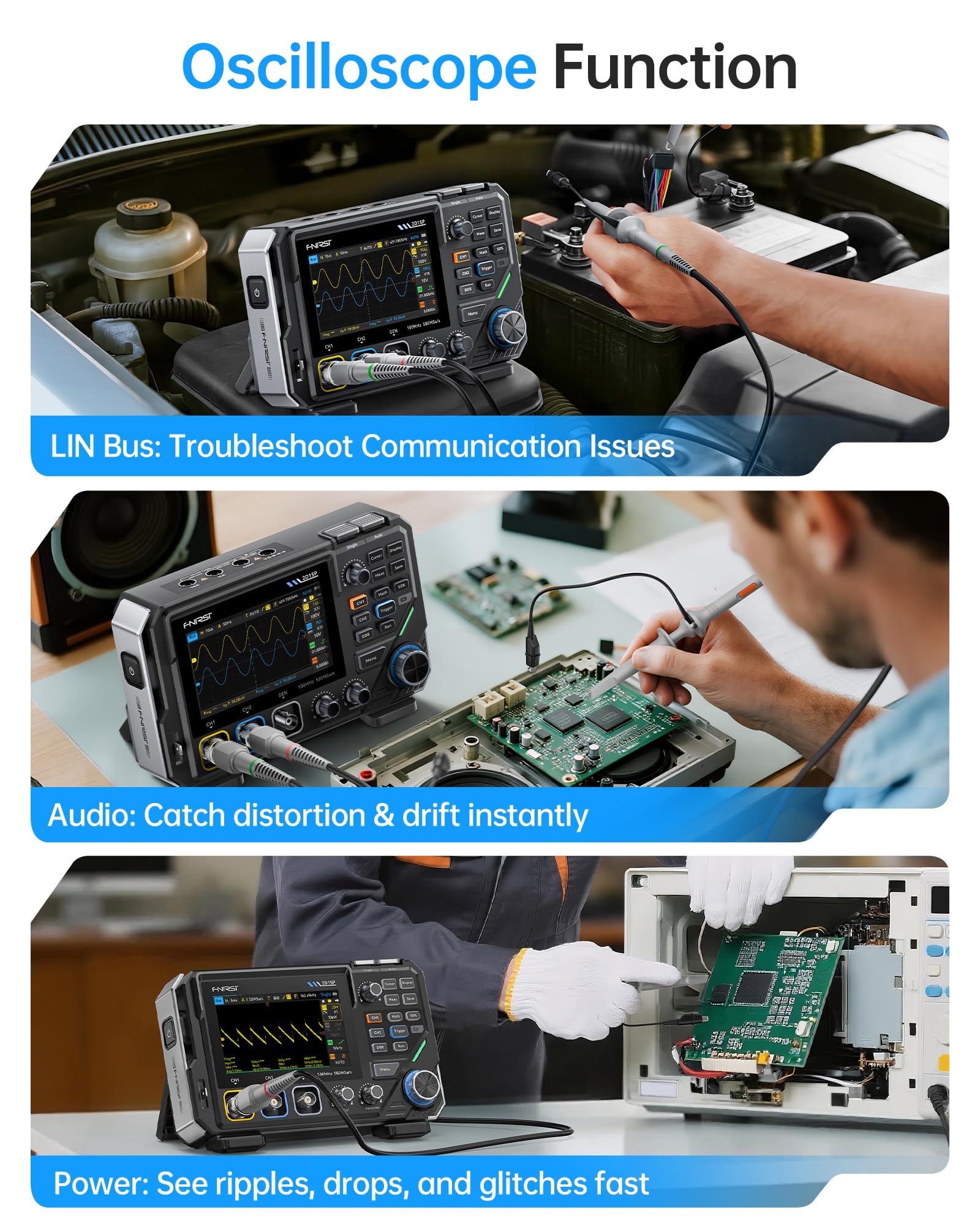 FNIRSI 2D15P: 3-in-1 Oscilloscope, Multimeter & Signal Generator -8