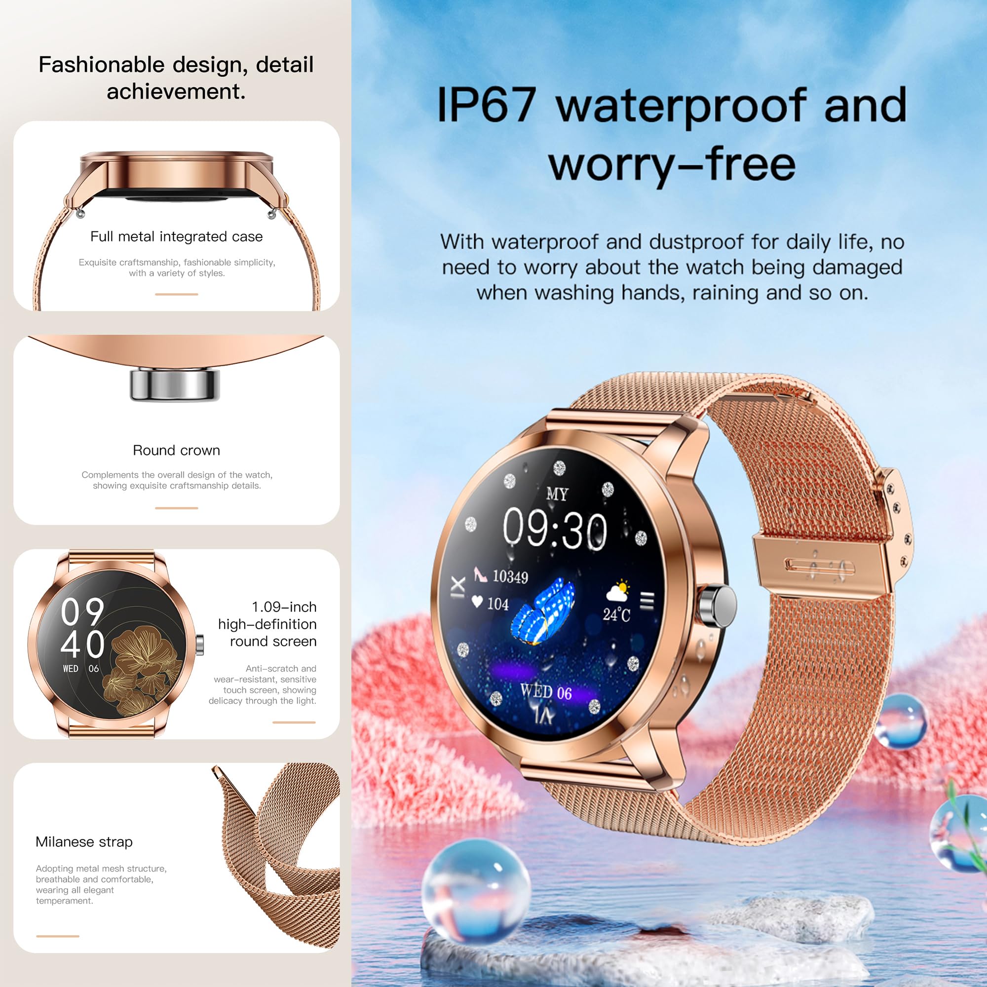 ZPIMY Women's Smart Watch with Bluetooth Calling - Image 3